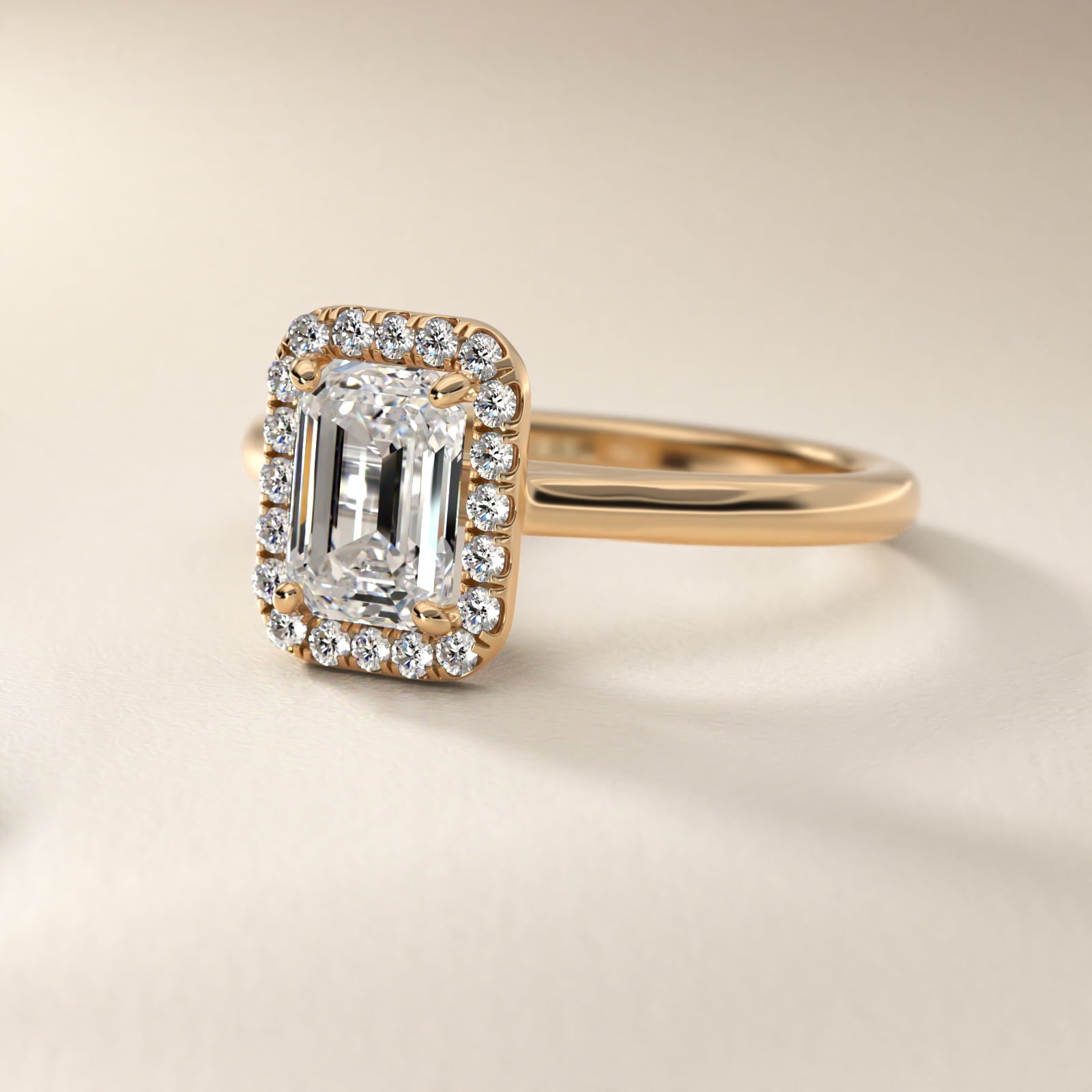 PavŽ Diamond Halo Engagement Ring In 14K Yellow Gold (Cushion, Emerald, Radiant) By James Allen - Emerald Center
