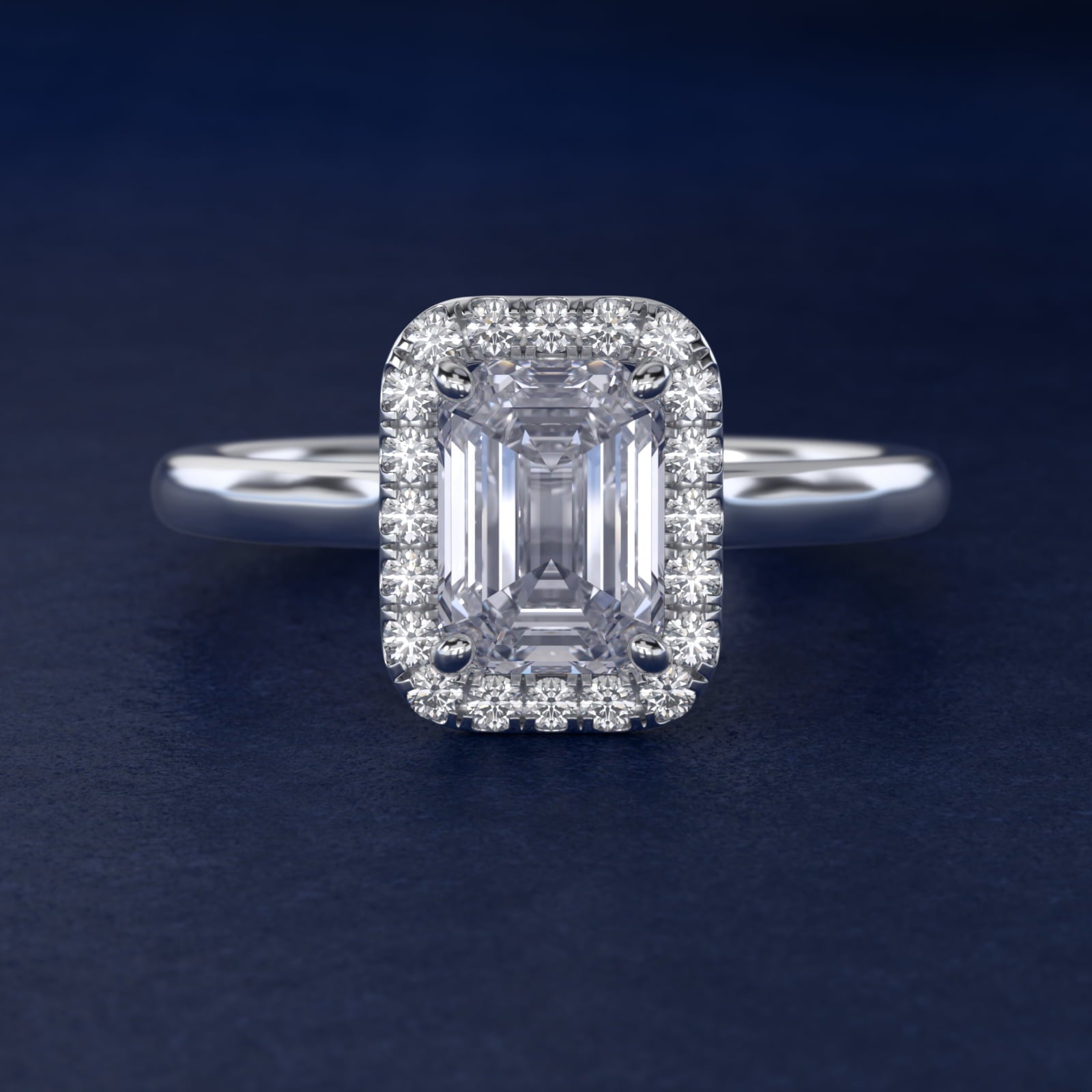 PavŽ Diamond Halo Engagement Ring In Platinum (Cushion, Emerald, Radiant) By James Allen - Emerald Center