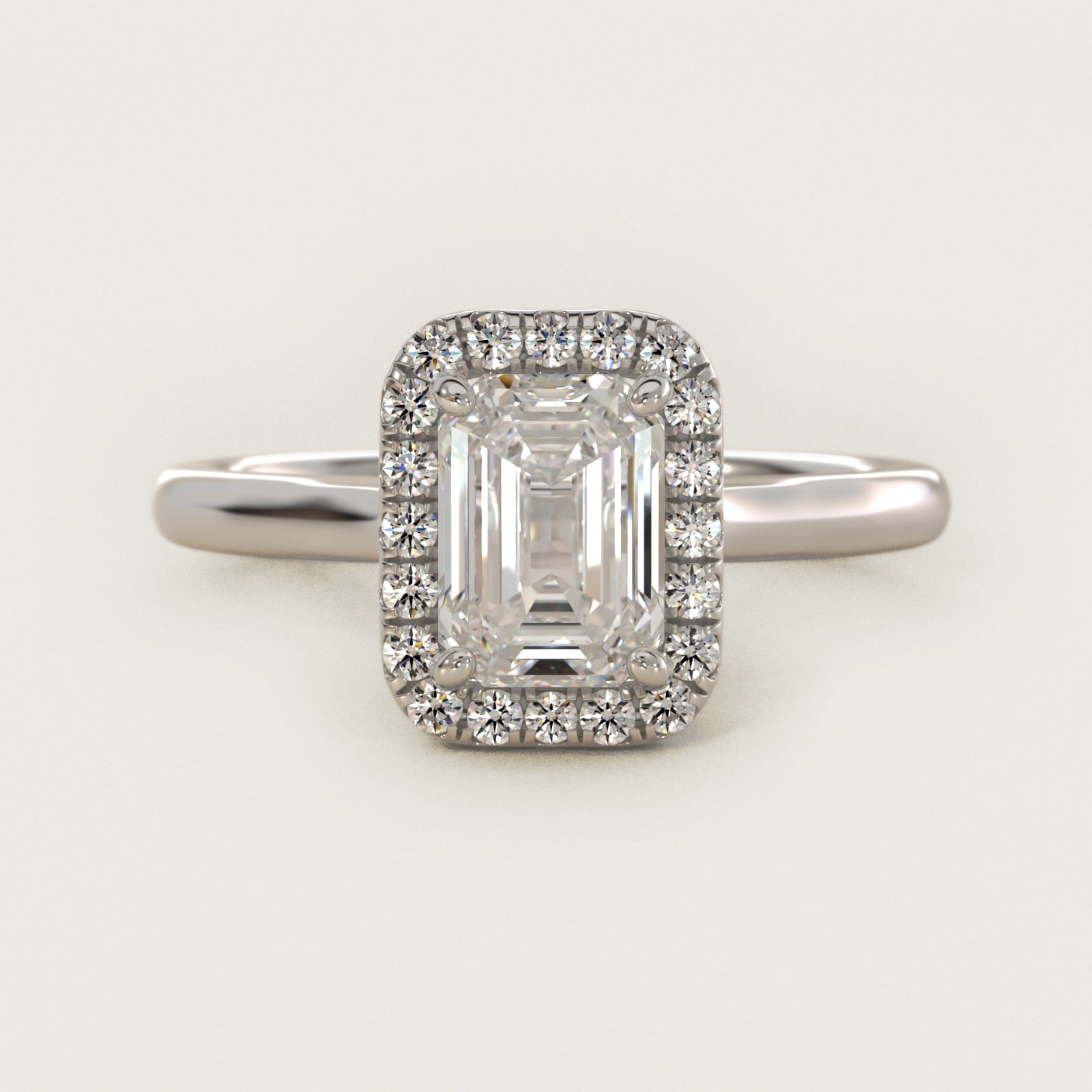 PavŽ Diamond Halo Engagement Ring In Platinum (Cushion, Emerald, Radiant) By James Allen - Emerald Center