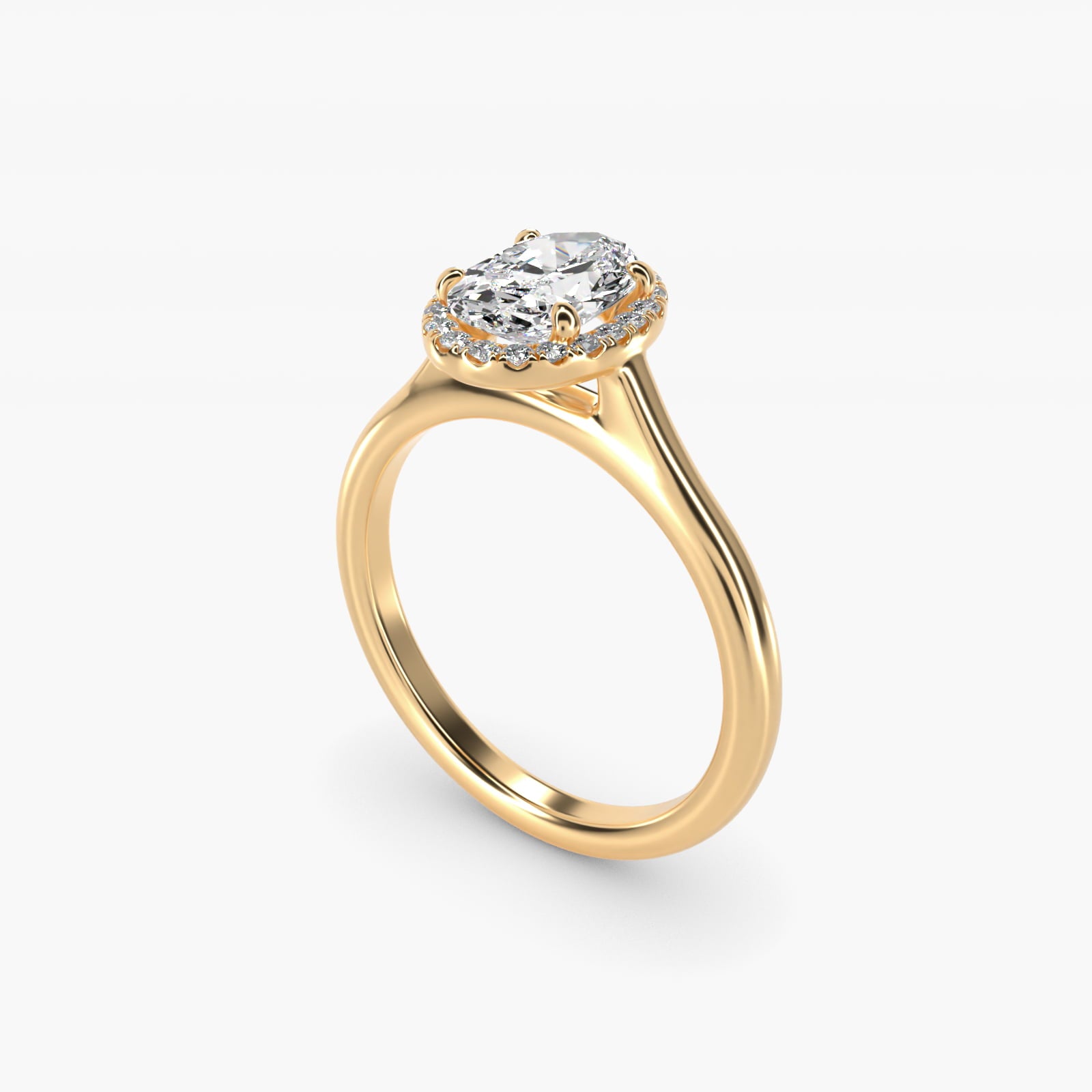 PavŽ Diamond Halo Engagement Ring In 14K Yellow Gold (Oval) By James Allen - Oval Center