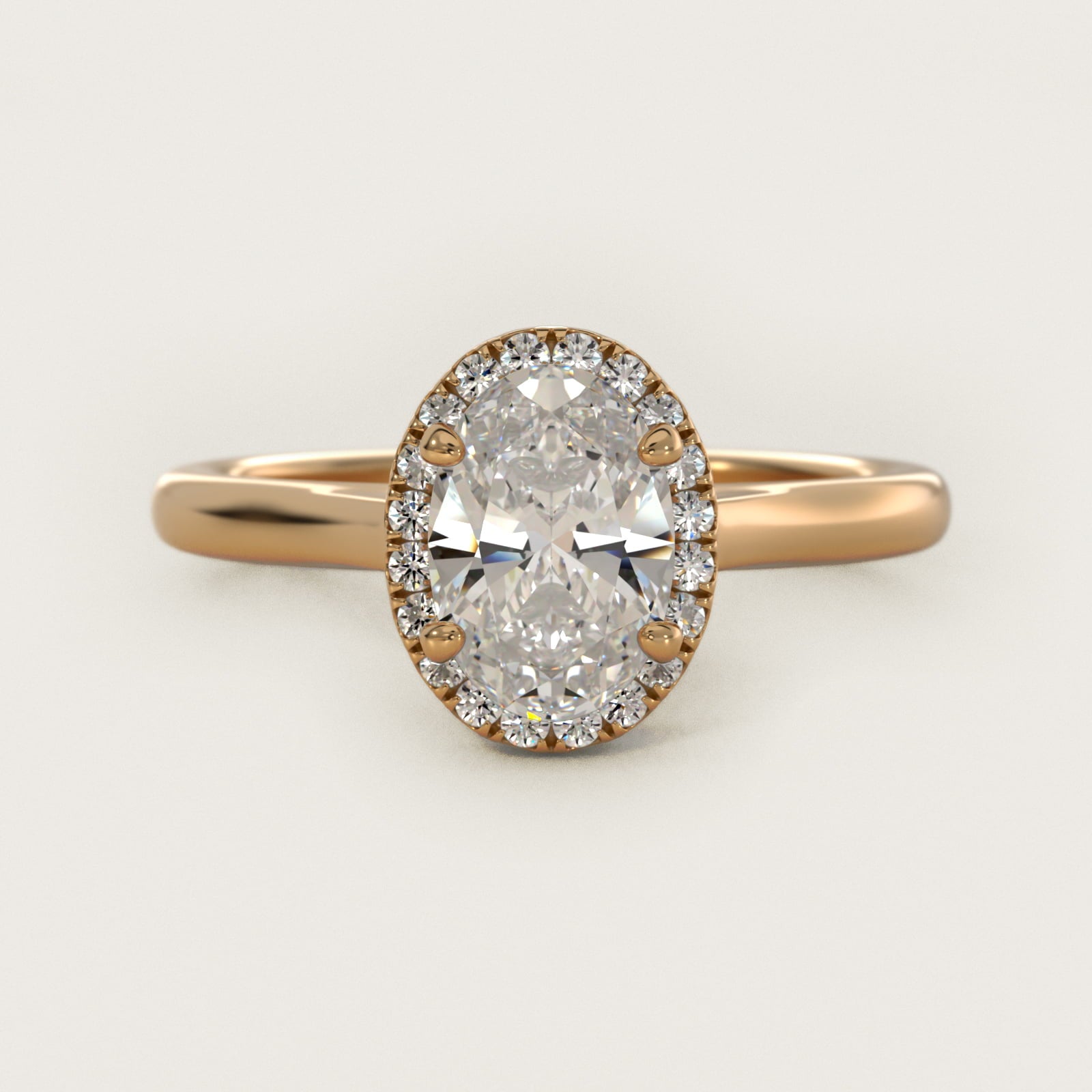 PavŽ Diamond Halo Engagement Ring In 14K Yellow Gold (Oval) By James Allen - Oval Center