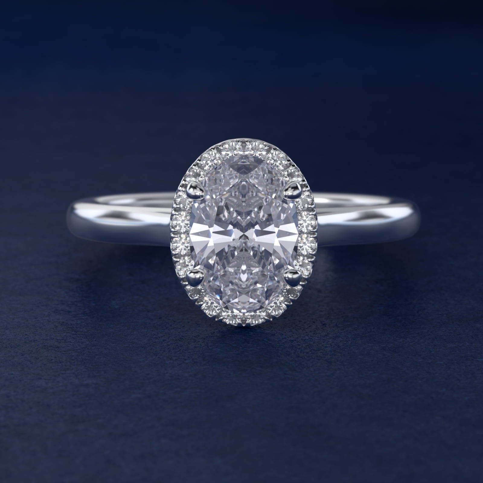 PavŽ Diamond Halo Engagement Ring In Platinum (Oval) By James Allen - Oval Center