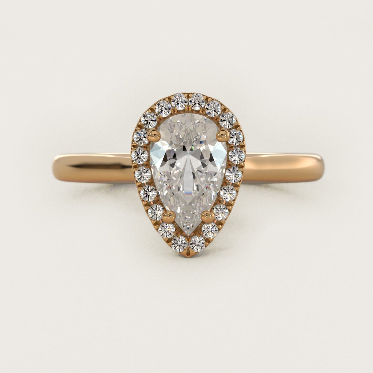 PavŽ Diamond Halo Engagement Ring In 14K Yellow Gold (Pear) By James Allen - Pear Center