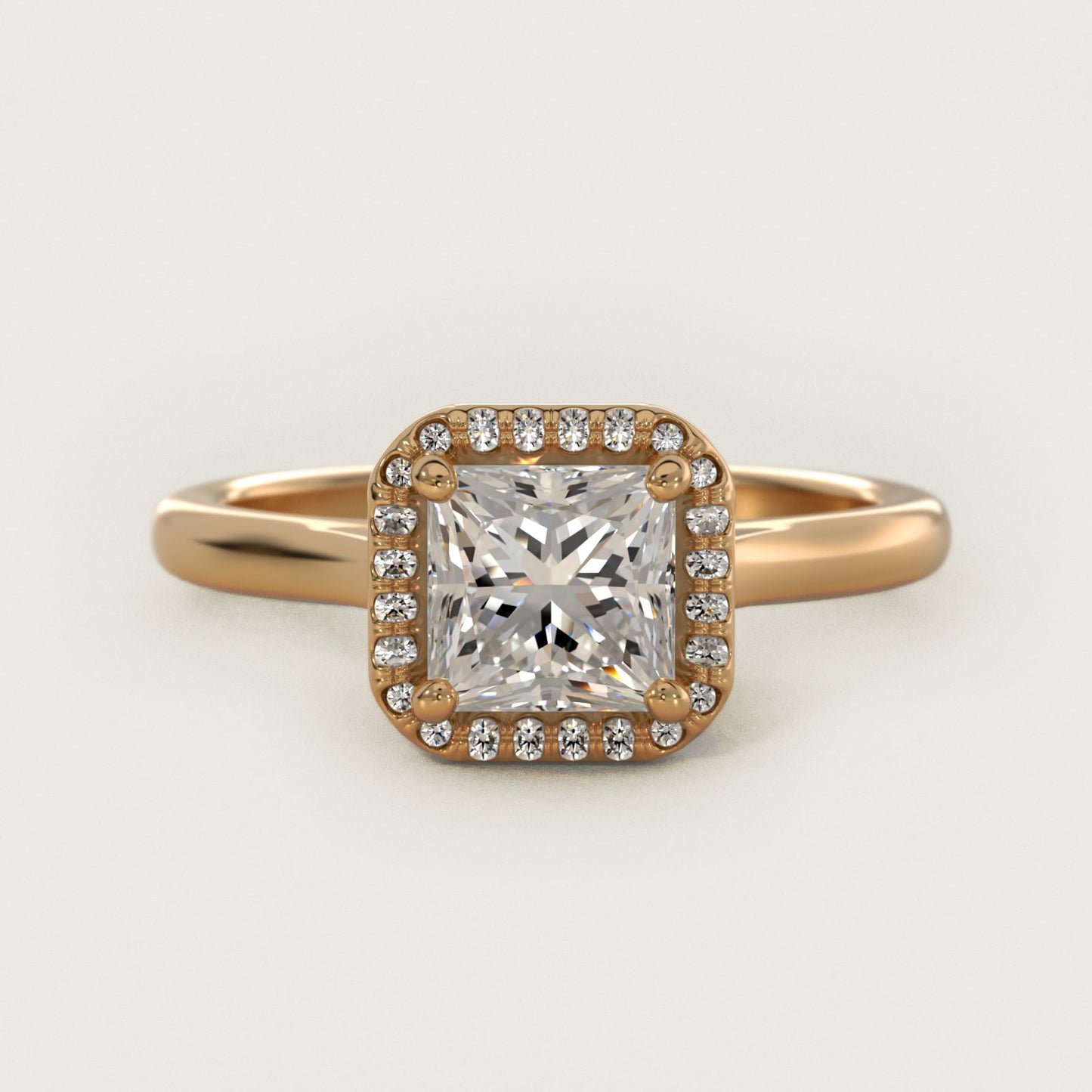 Pav? Diamond Halo Engagement Ring In 18k Yellow Gold By James Allen - Princess Center