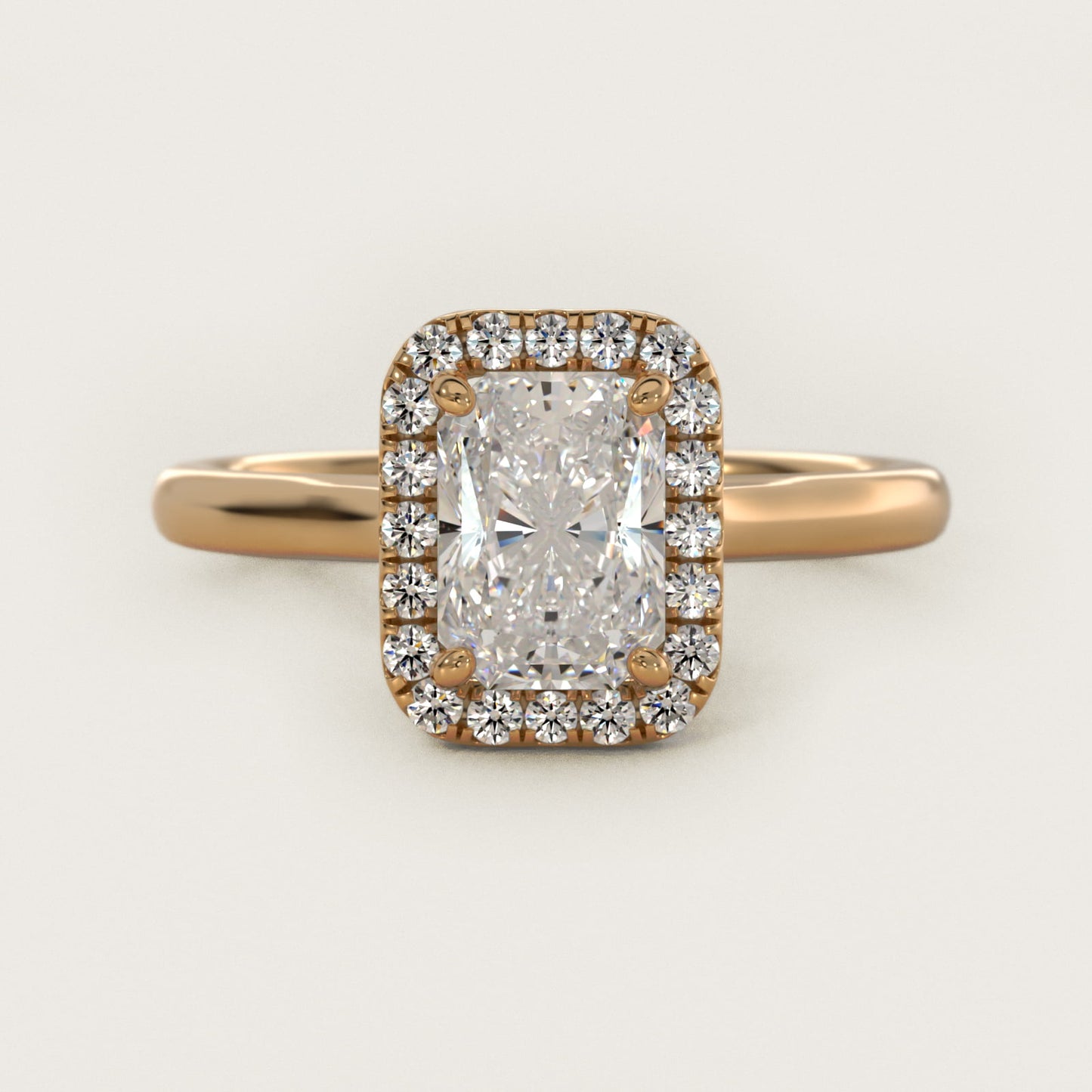 PavŽ Diamond Halo Engagement Ring In 18k Yellow Gold (Cushion, Emerald, Radiant) By James Allen - Radiant Center