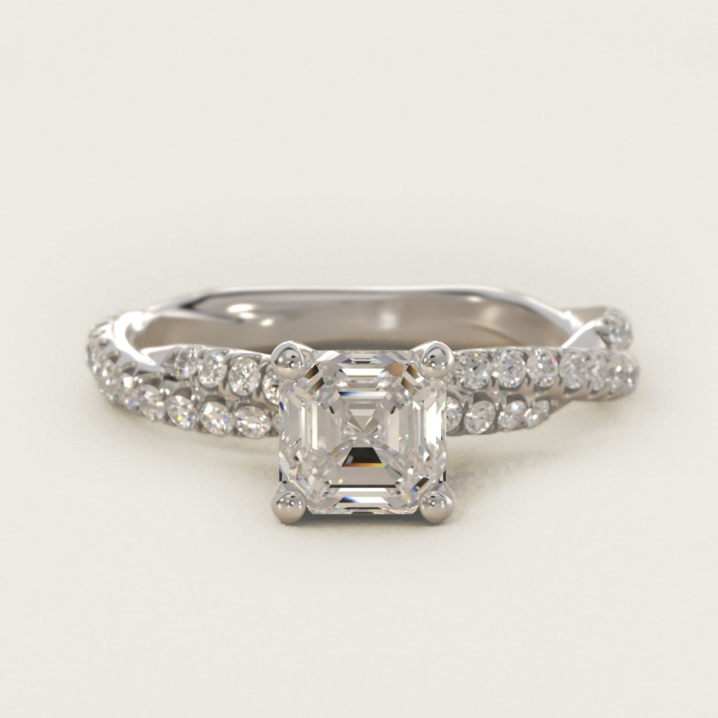 Pav? Twist Diamond Engagement Ring In Platinum By James Allen - Asscher Center