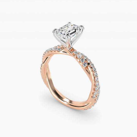 Pav? Twist Diamond Engagement Ring In 18k Rose Gold By James Allen - Emerald Center