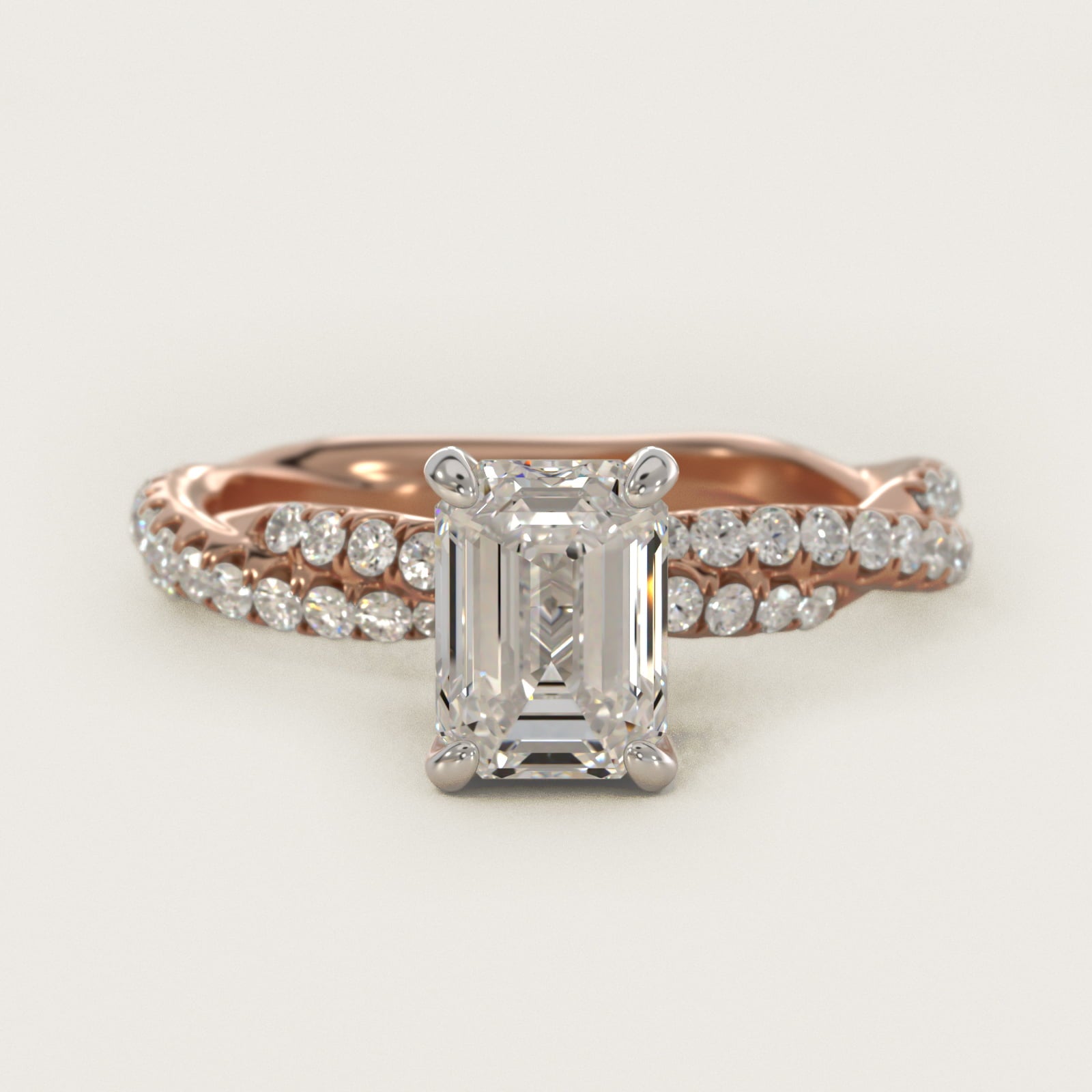 PavŽ Twist Diamond Engagement Ring In 14K Rose Gold By James Allen - Emerald Center