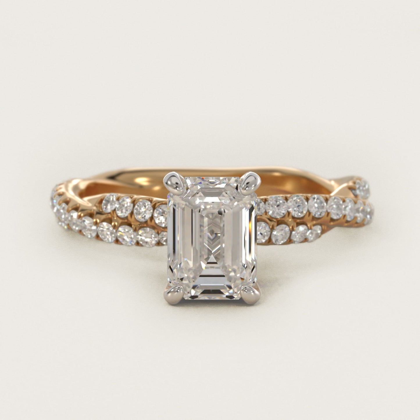 PavŽ Twist Diamond Engagement Ring In 14K Yellow Gold By James Allen - Emerald Center