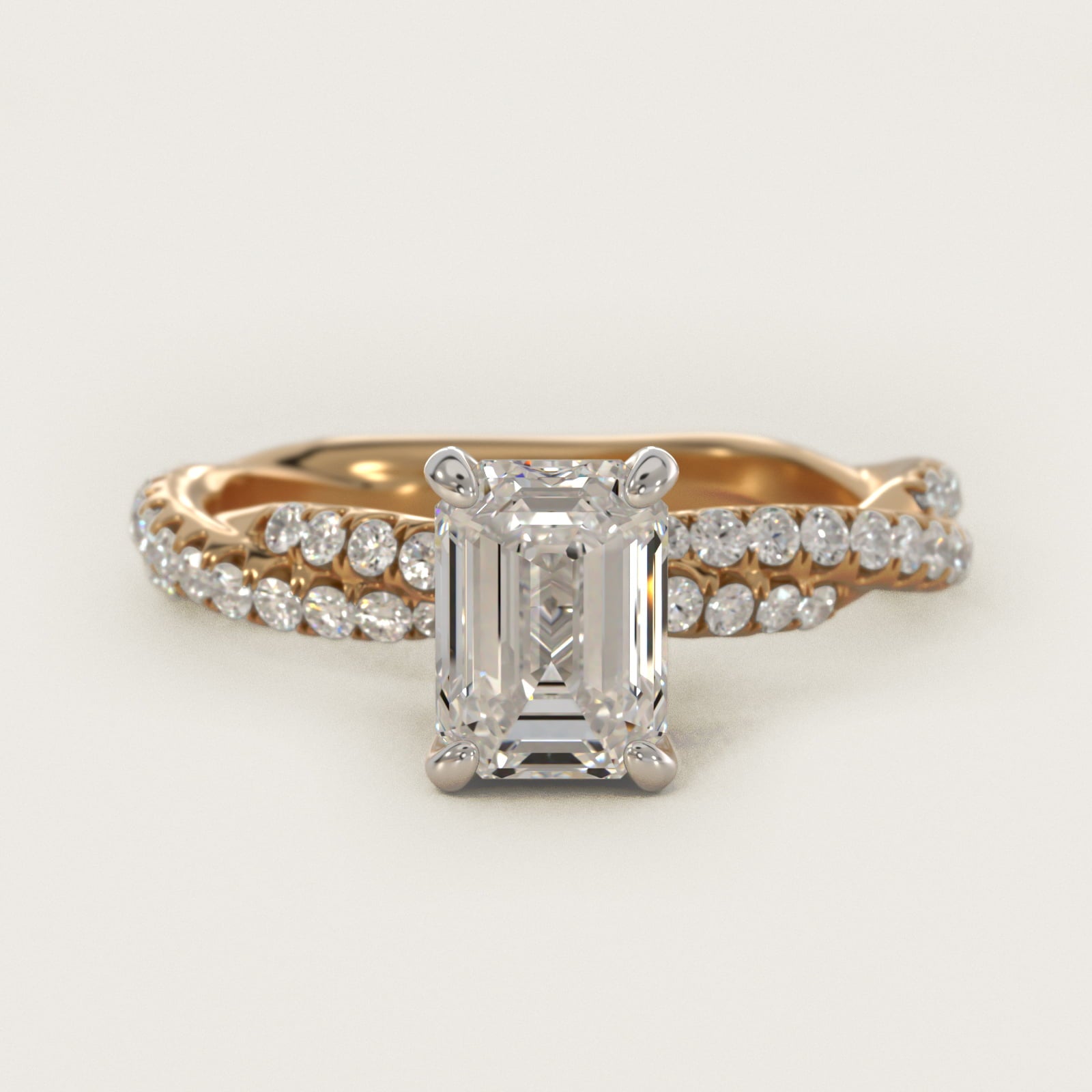 PavŽ Twist Diamond Engagement Ring In 14K Yellow Gold By James Allen - Emerald Center