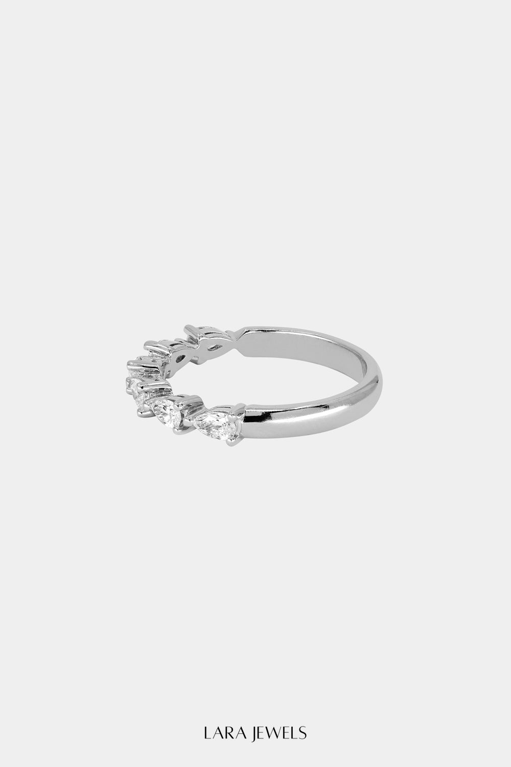 Pear Diamond Ring 18K White Gold - Back view