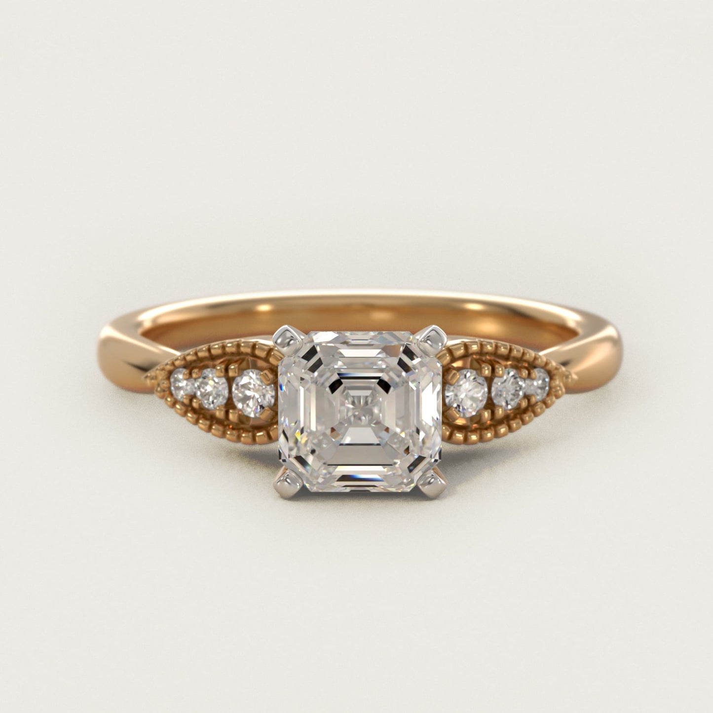 Pear-Shaped Diamond Detail Engagement Ring in 14k Yellow Gold - Asscher Center