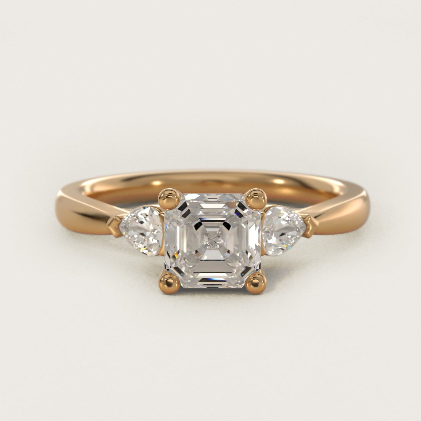 Pear Sidestone Diamond Engagement Ring in 14k Yellow Gold (1/4 ct. tw.) - Asscher Center