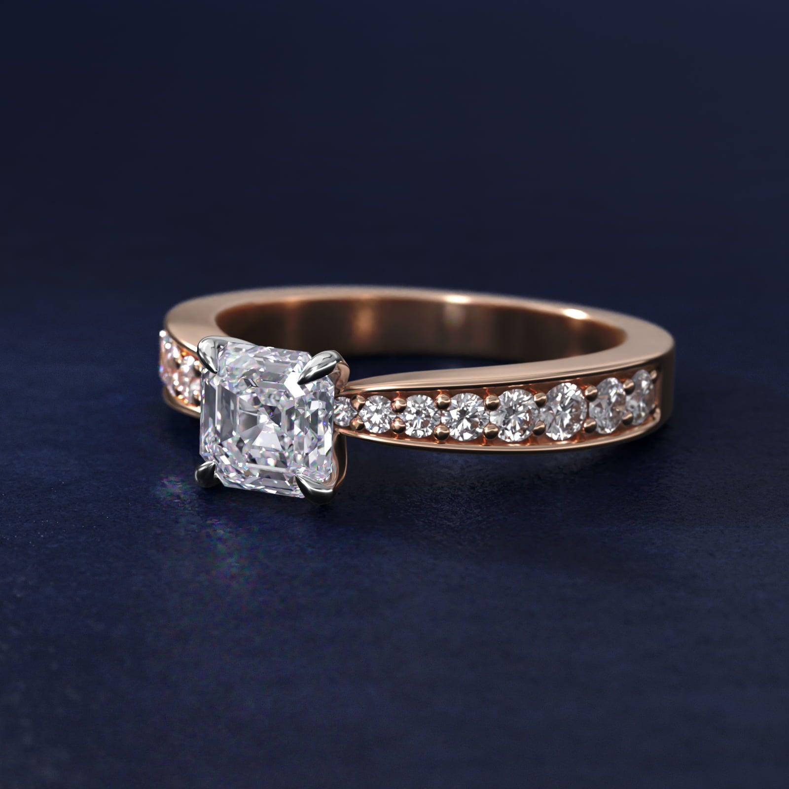Perfect PavŽ Diamond Engagement Ring In 18k Rose Gold By James Allen - Asscher Center