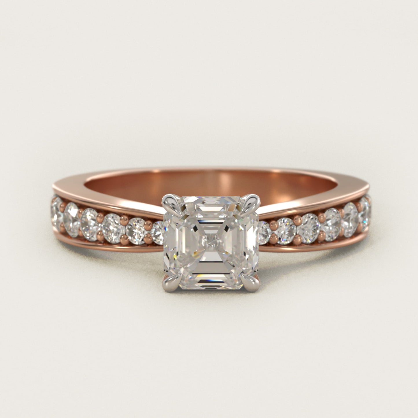 Perfect PavŽ Diamond Engagement Ring In 14K Rose Gold By James Allen - Asscher Center