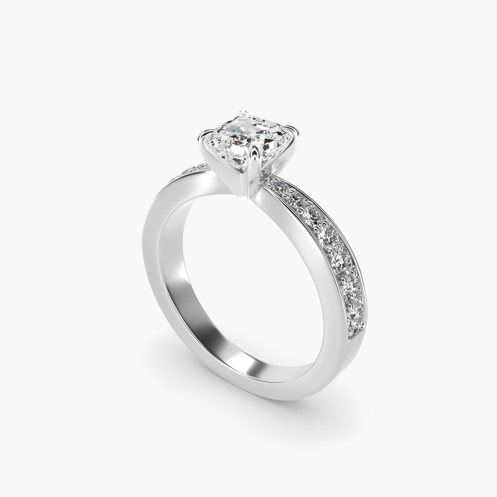 Perfect PavŽ Diamond Engagement Ring In 18k White Gold By James Allen - Asscher Center