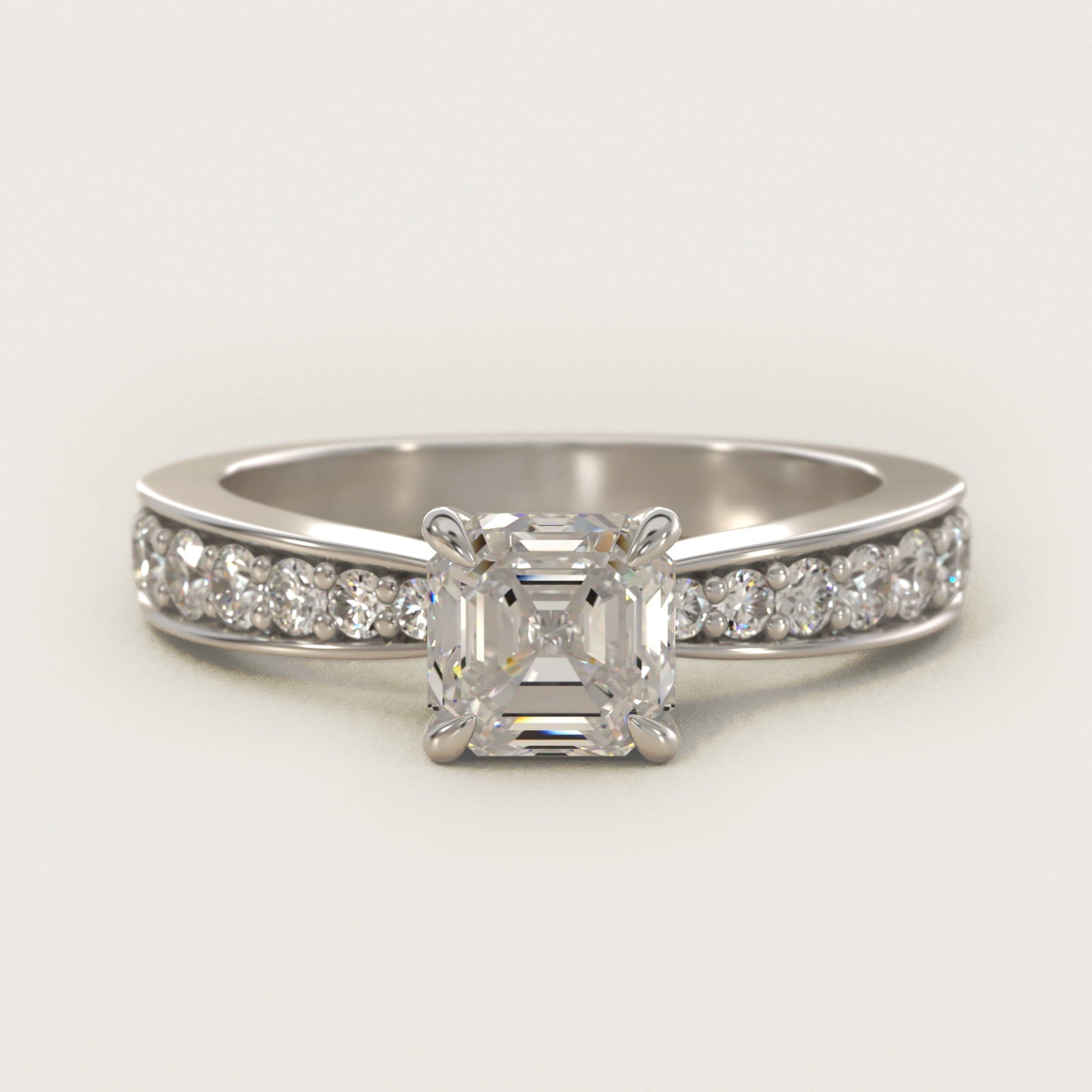 Perfect PavŽ Diamond Engagement Ring In 14K White Gold By James Allen - Asscher Center