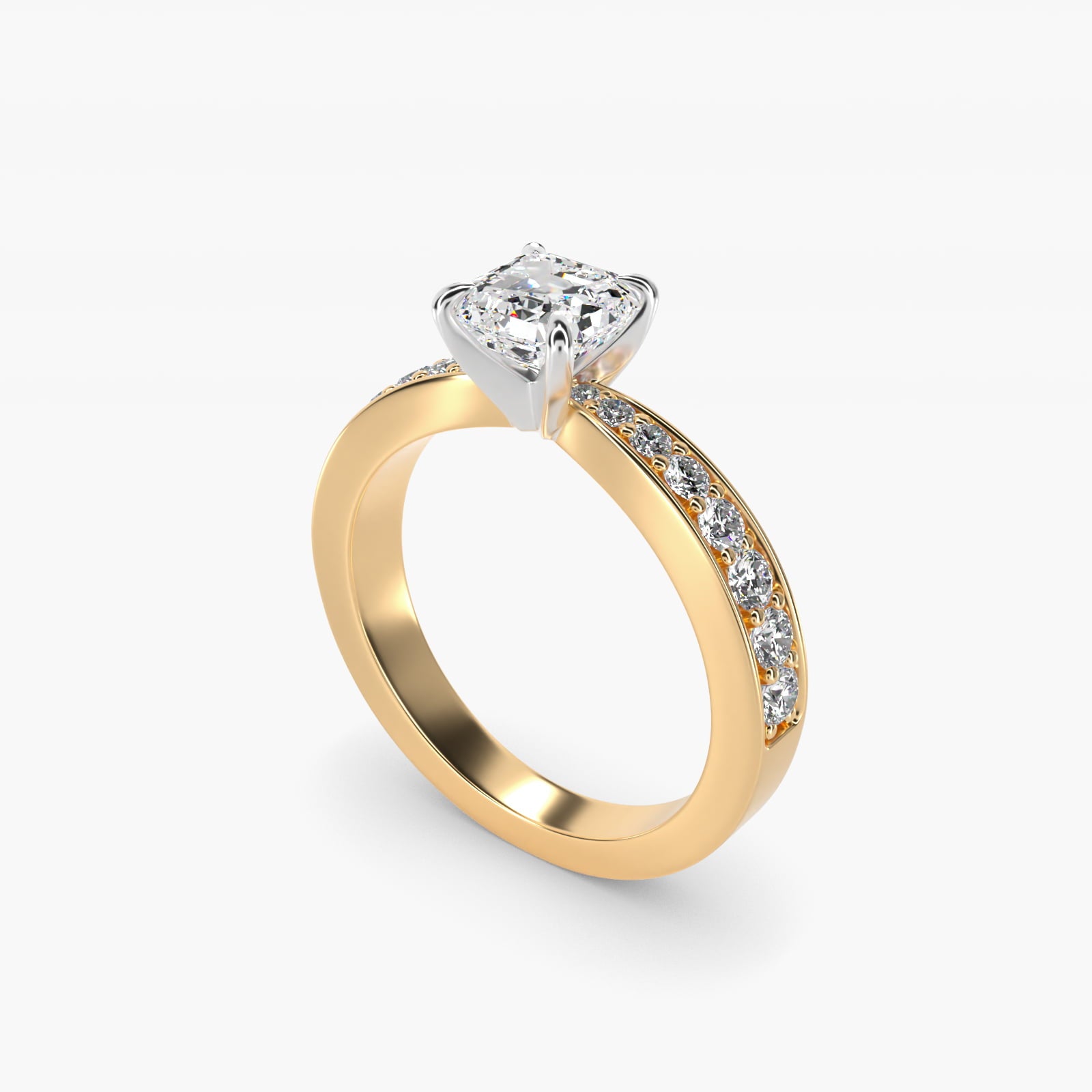 Perfect PavŽ Diamond Engagement Ring In 18k Yellow Gold By James Allen - Asscher Center