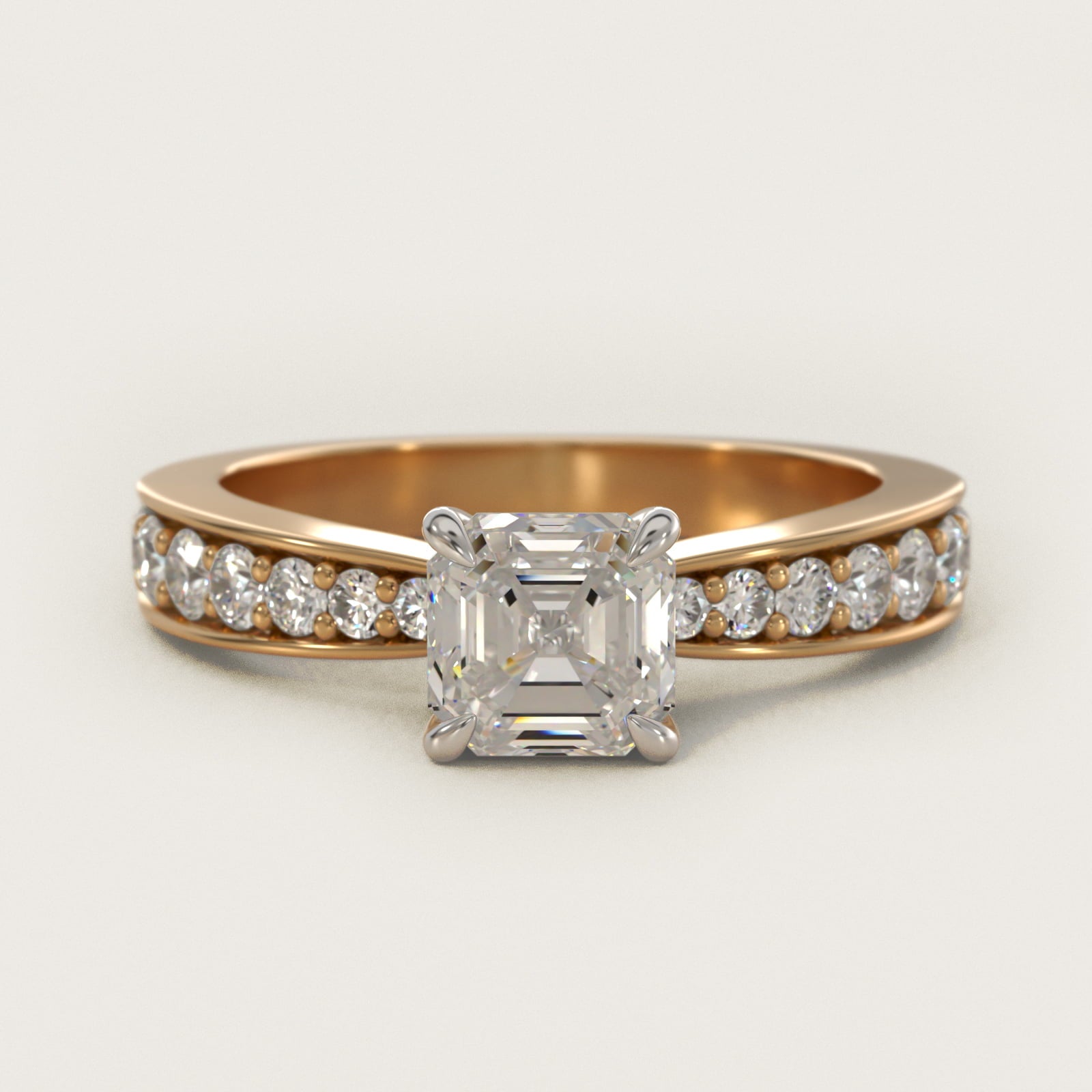 Perfect PavŽ Diamond Engagement Ring In 14K Yellow Gold By James Allen - Asscher Center