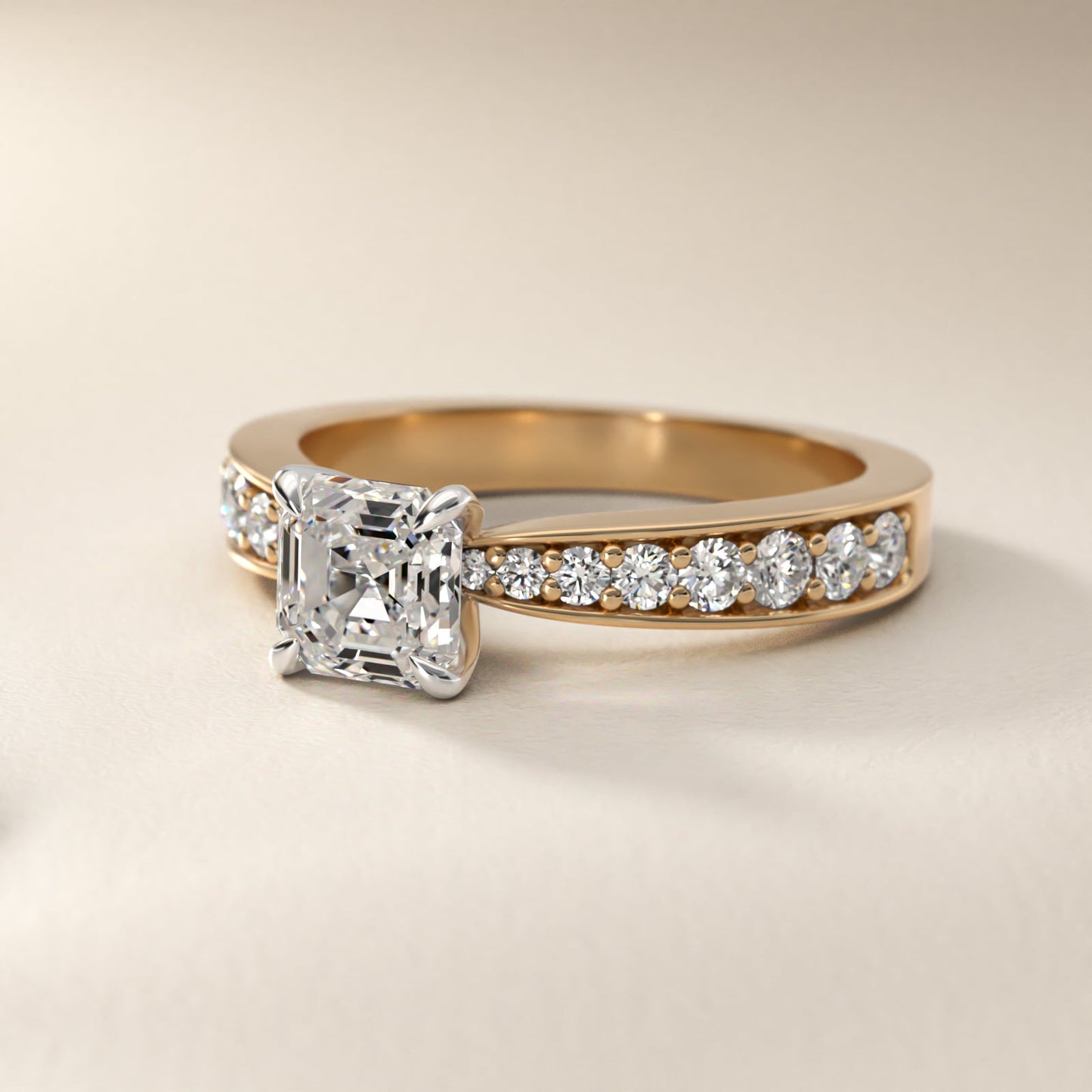 Perfect PavŽ Diamond Engagement Ring In 18k Yellow Gold By James Allen - Asscher Center