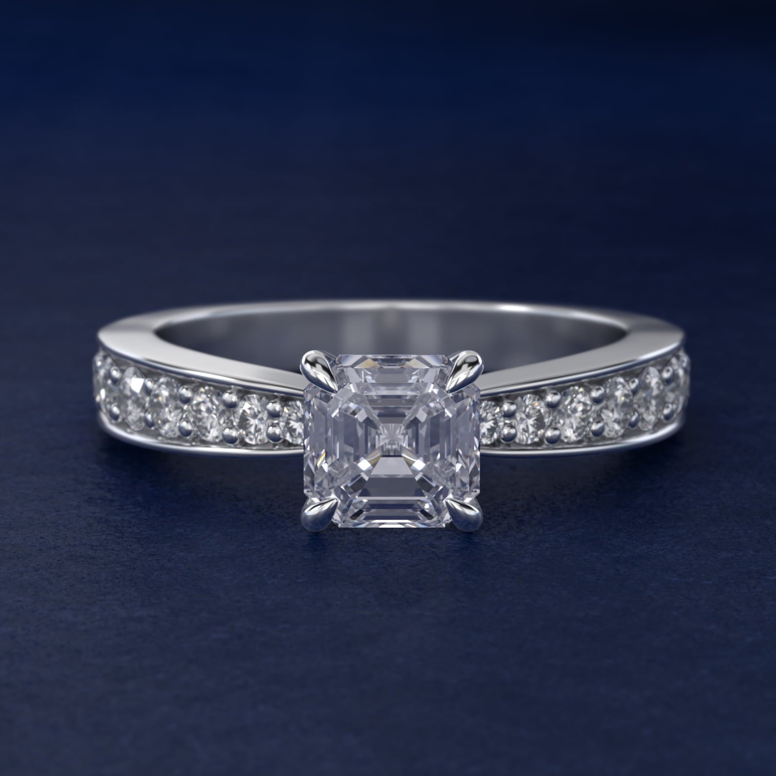 Perfect PavŽ Diamond Engagement Ring In Platinum By James Allen - Asscher Center