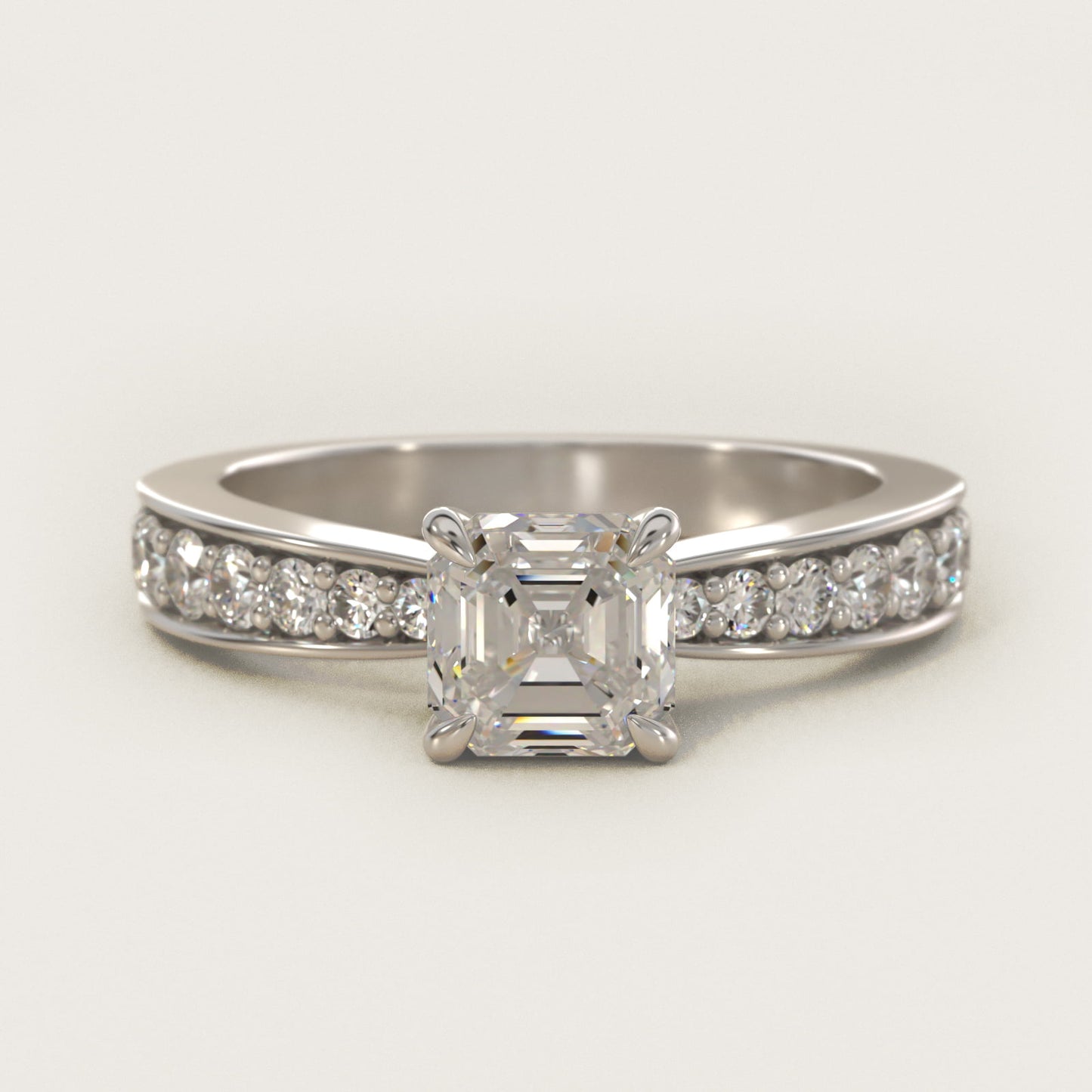 Perfect PavŽ Diamond Engagement Ring In Platinum By James Allen - Asscher Center