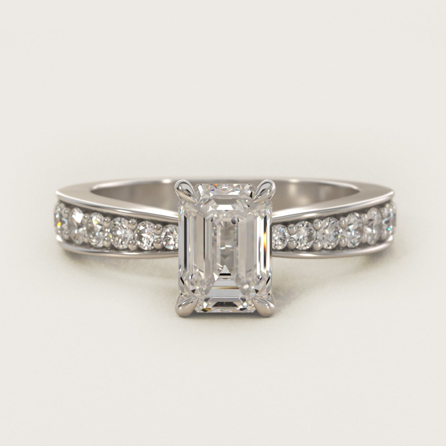 Perfect PavŽ Diamond Engagement Ring In 18k White Gold By James Allen - Emerald Center