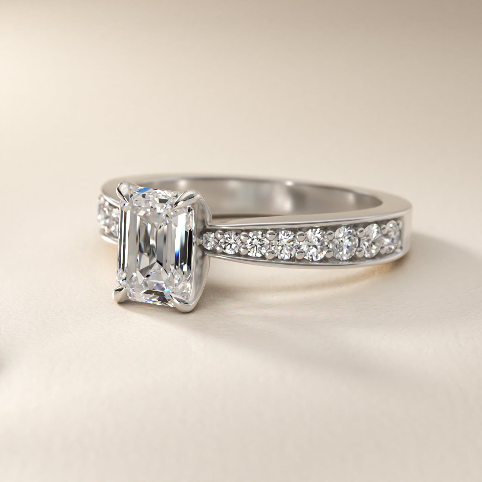 Perfect PavŽ Diamond Engagement Ring In 14K White Gold By James Allen - Emerald Center