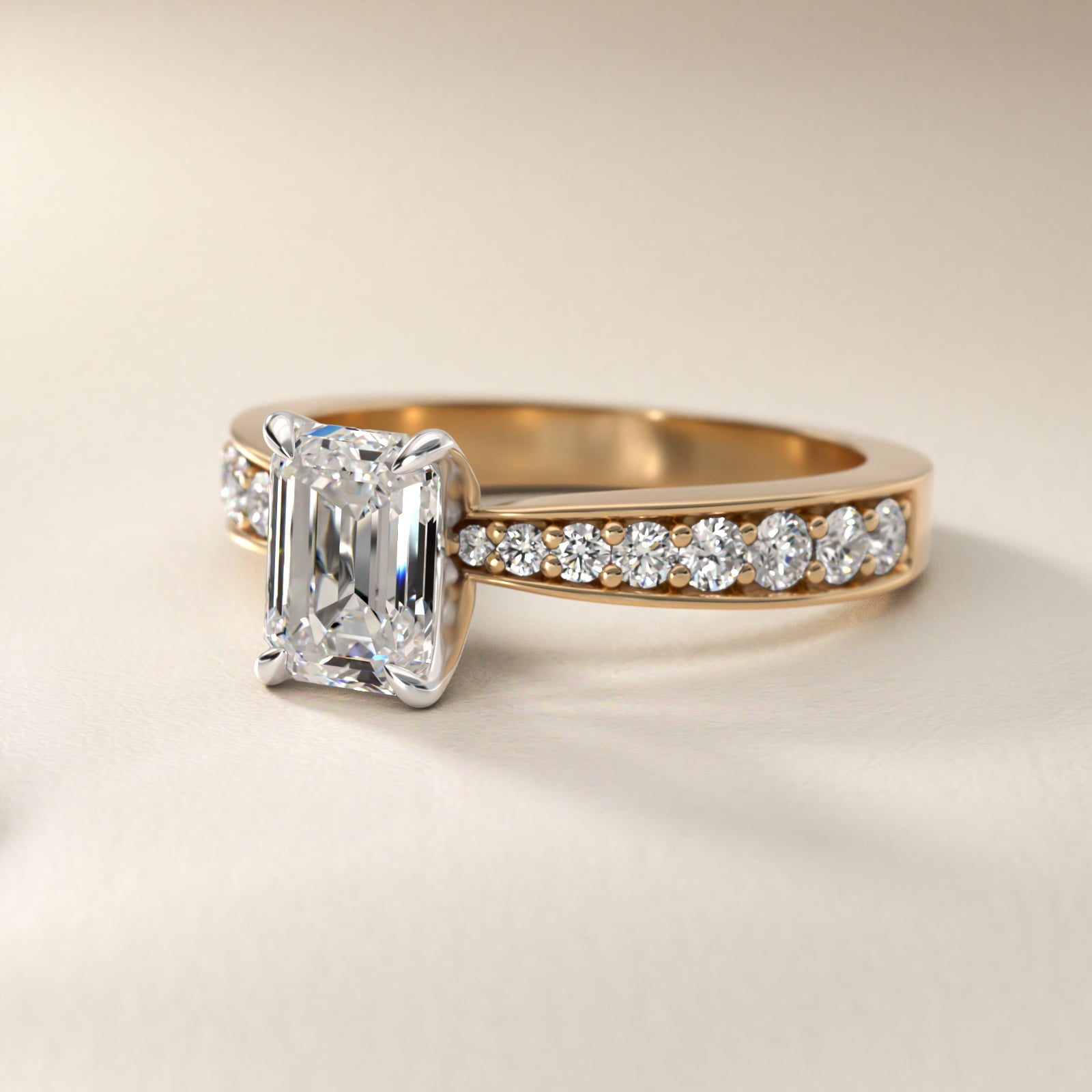 Perfect PavŽ Diamond Engagement Ring In 14K Yellow Gold By James Allen - Emerald Center