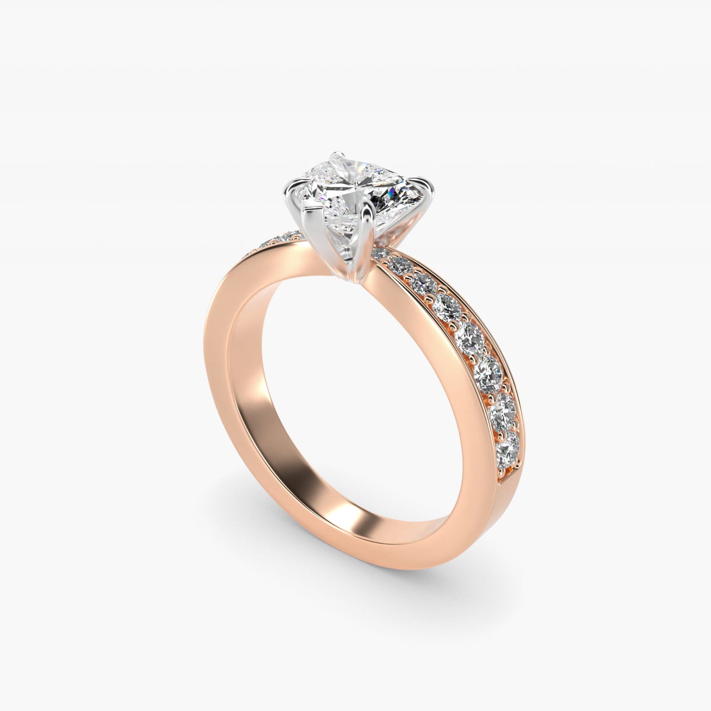 Perfect PavŽ Diamond Engagement Ring In 14K Rose Gold By James Allen - Heart Center