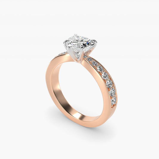 Perfect PavŽ Diamond Engagement Ring In 14K Rose Gold By James Allen - Heart Center