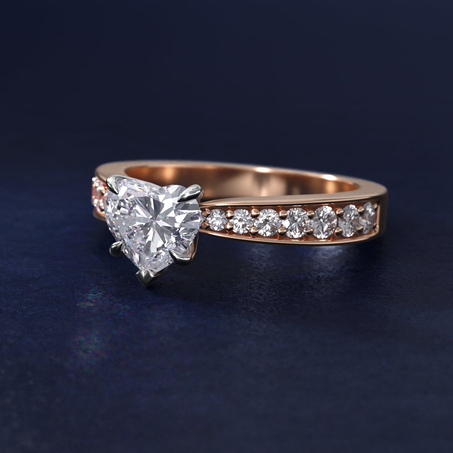 Perfect PavŽ Diamond Engagement Ring In 14K Rose Gold By James Allen - Heart Center