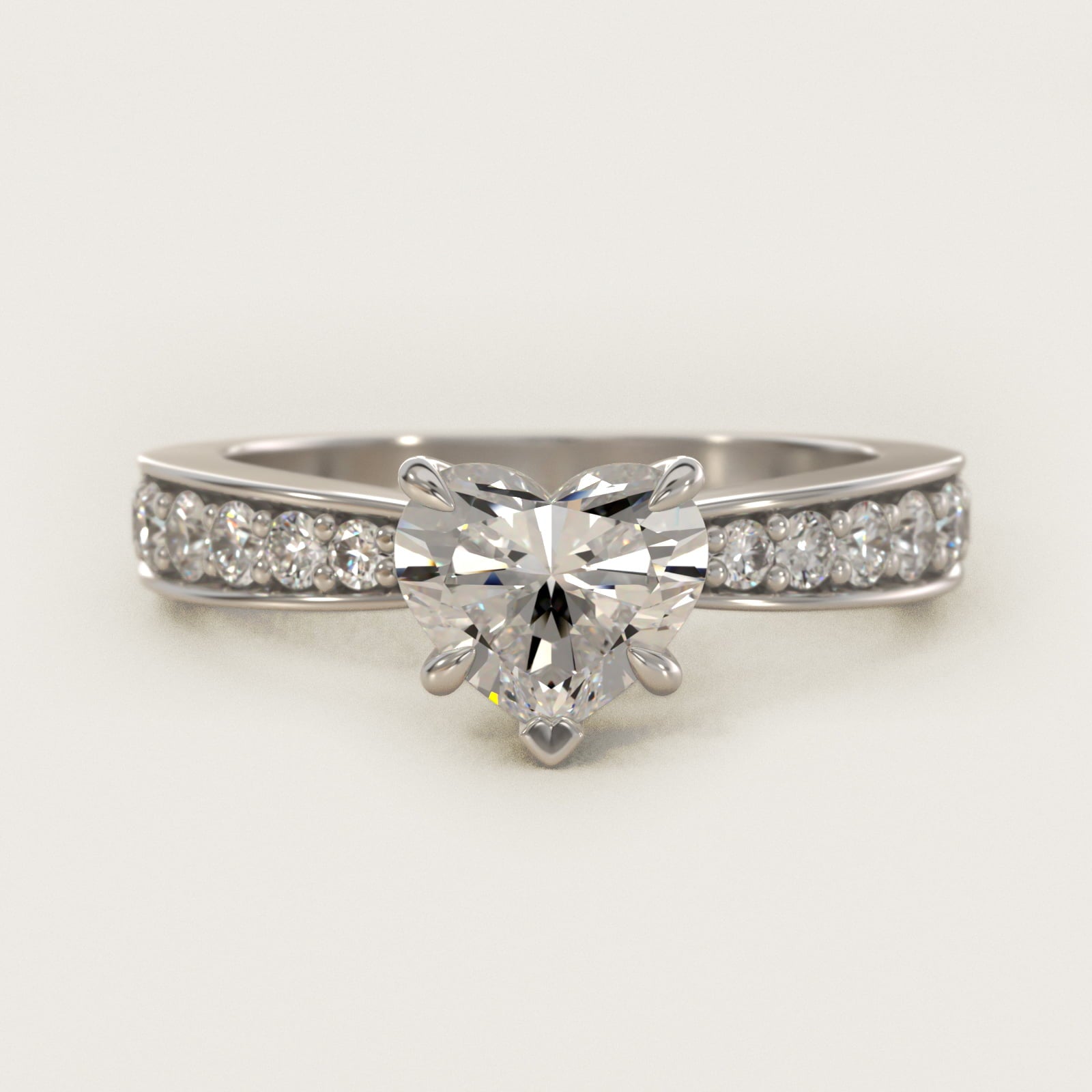 Perfect PavŽ Diamond Engagement Ring In 14K White Gold By James Allen - Heart Center