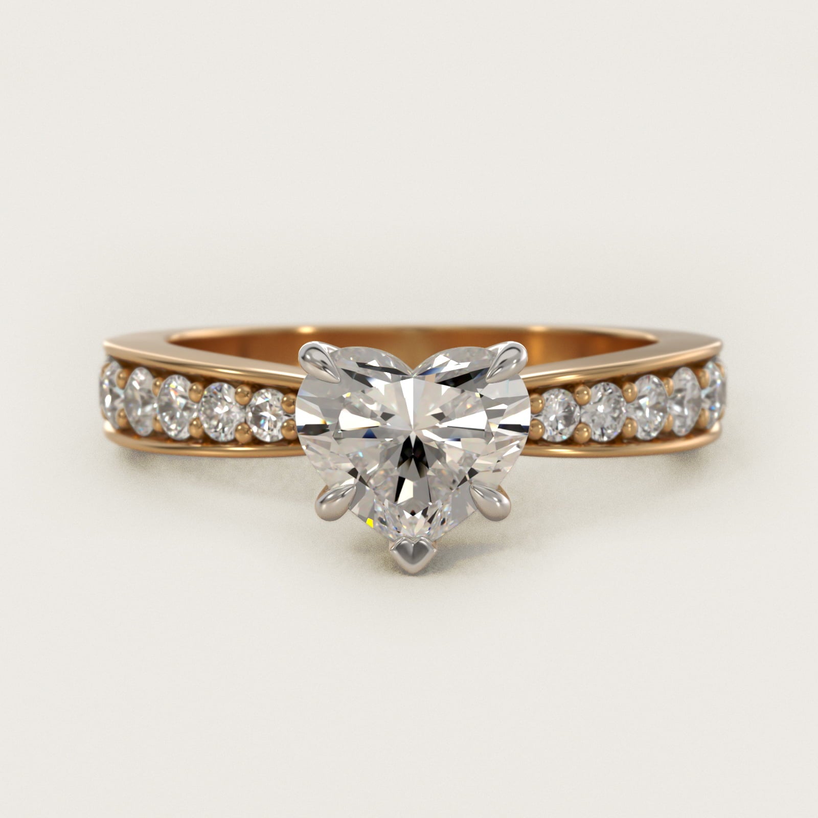 Perfect PavŽ Diamond Engagement Ring In 14K Yellow Gold By James Allen - Heart Center