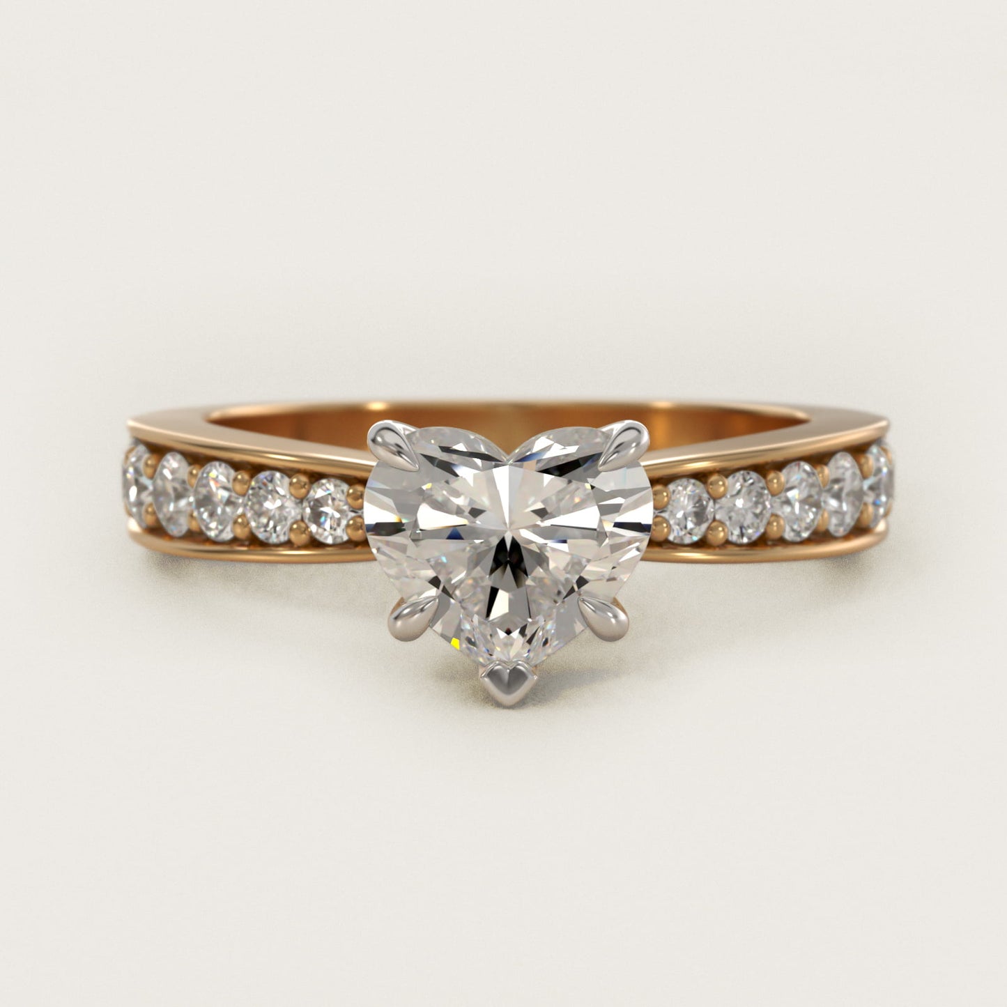 Perfect PavŽ Diamond Engagement Ring In 18k Yellow Gold By James Allen - Heart Center