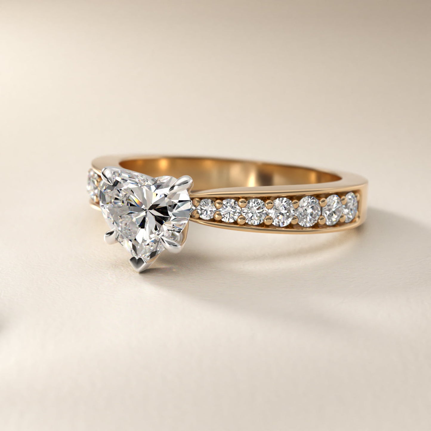 Perfect PavŽ Diamond Engagement Ring In 14K Yellow Gold By James Allen - Heart Center