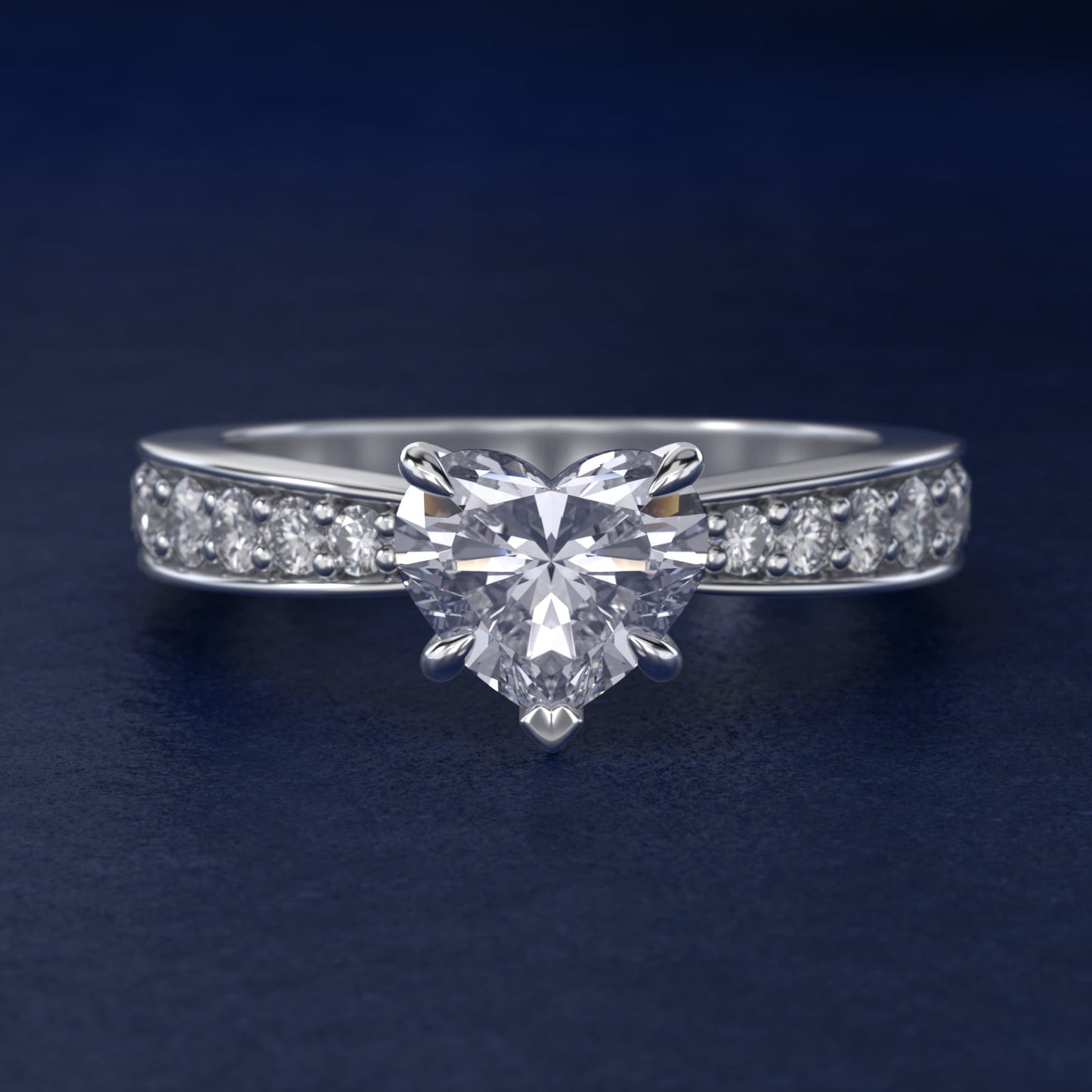 Perfect PavŽ Diamond Engagement Ring In Platinum By James Allen - Heart Center