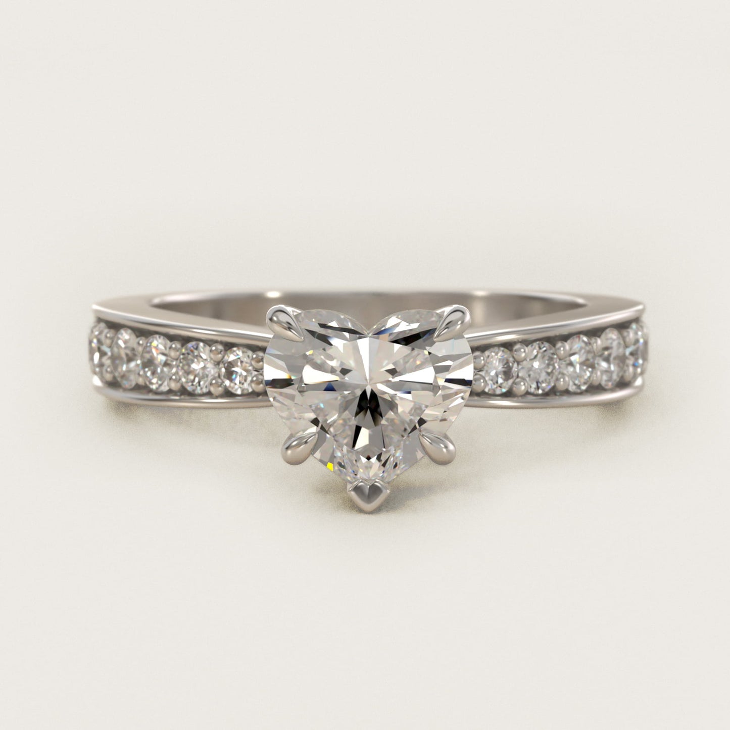 Perfect PavŽ Diamond Engagement Ring In Platinum By James Allen - Heart Center