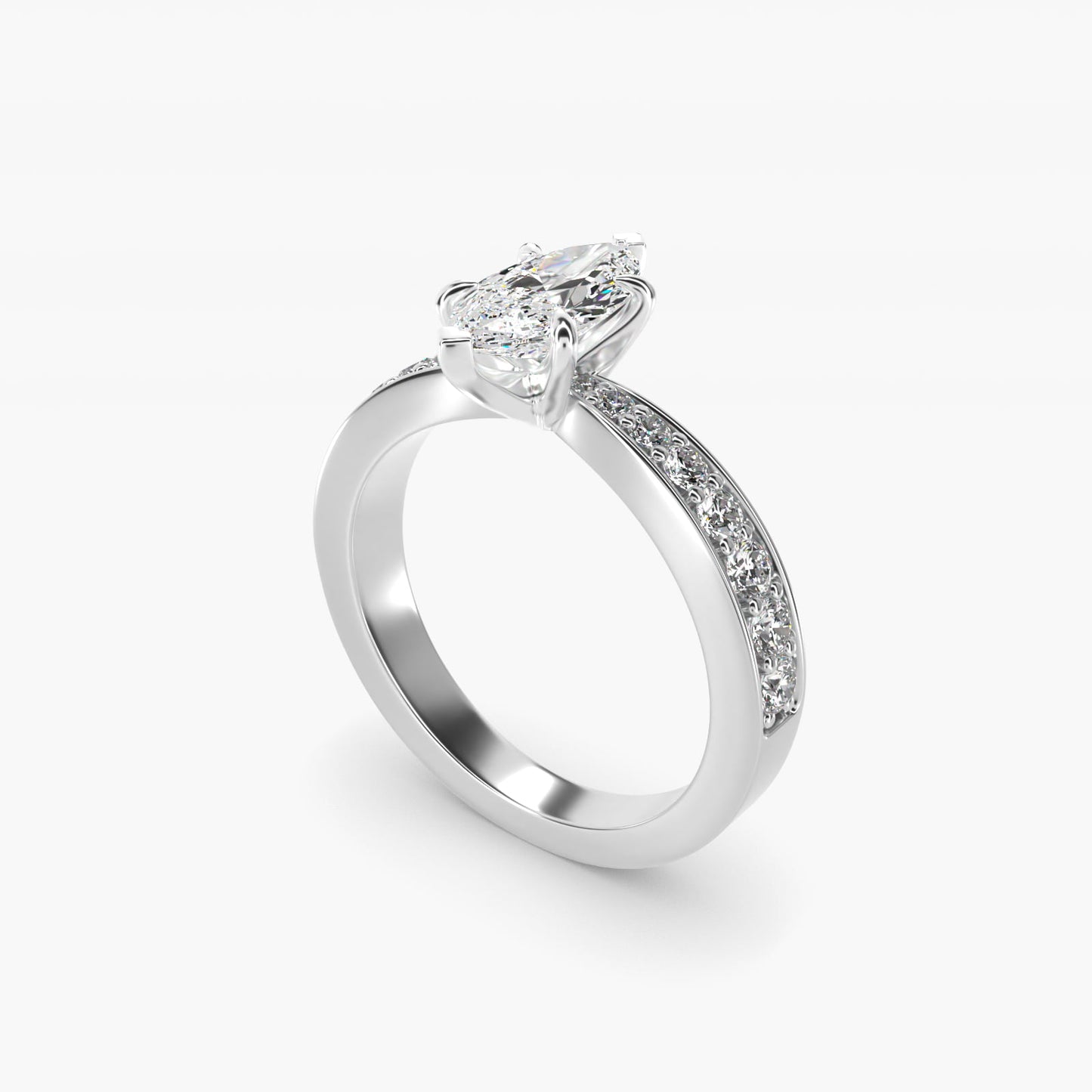 Perfect PavŽ Diamond Engagement Ring In 14K White Gold By James Allen - Marquise Center