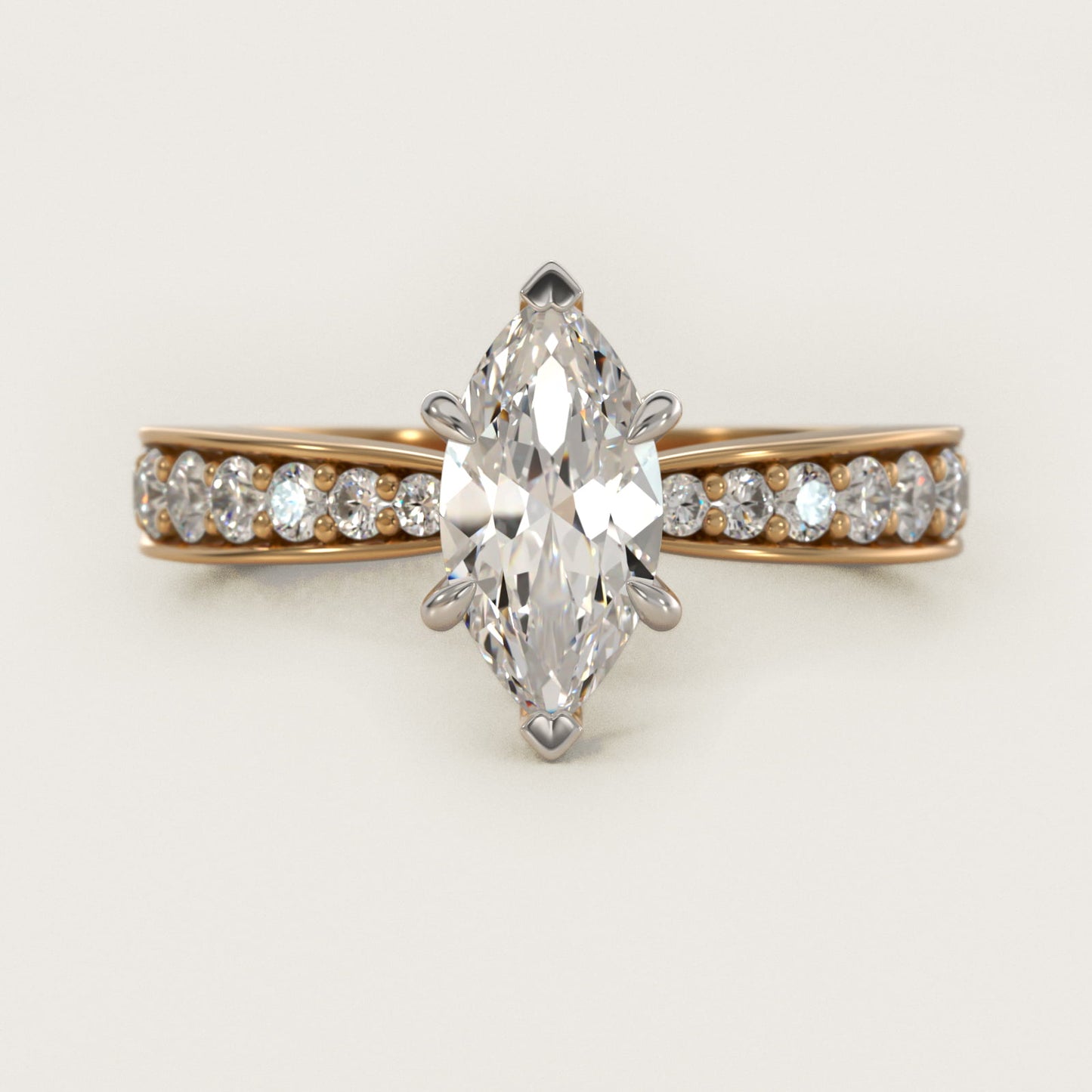 Perfect PavŽ Diamond Engagement Ring In 14K Yellow Gold By James Allen - Marquise Center