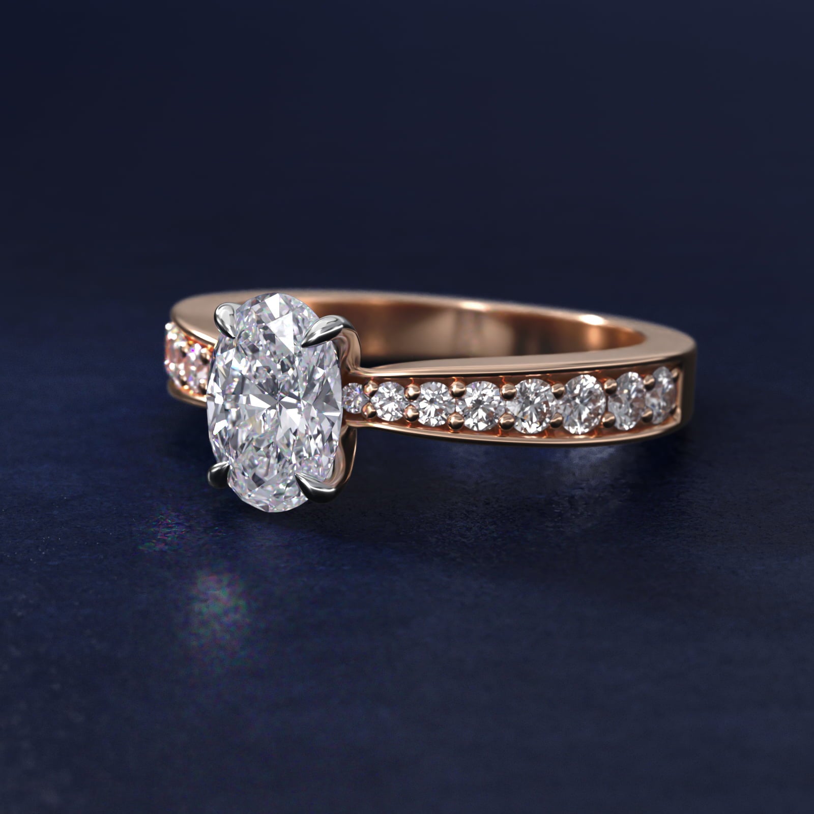 Perfect PavŽ Diamond Engagement Ring In 14K Rose Gold By James Allen - Oval Center