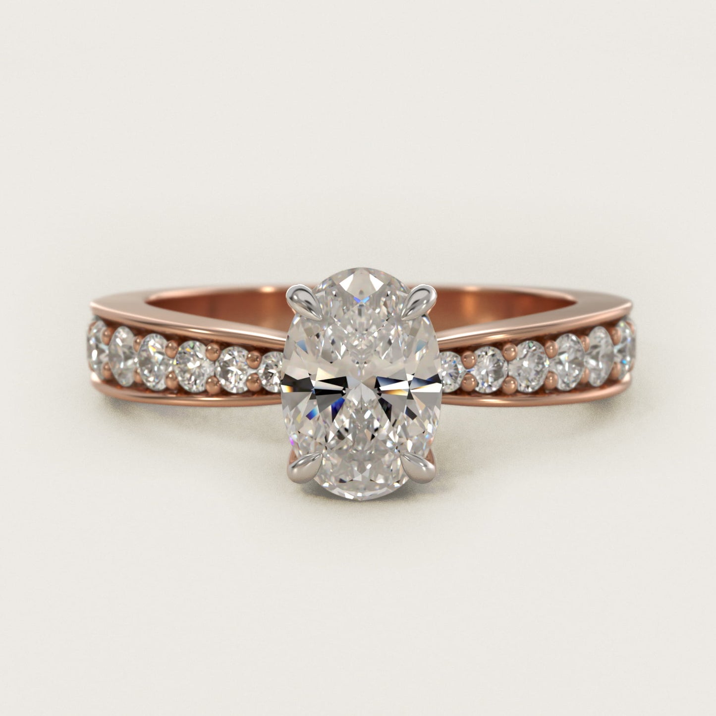 Perfect PavŽ Diamond Engagement Ring In 18k Rose Gold By James Allen - Oval Center