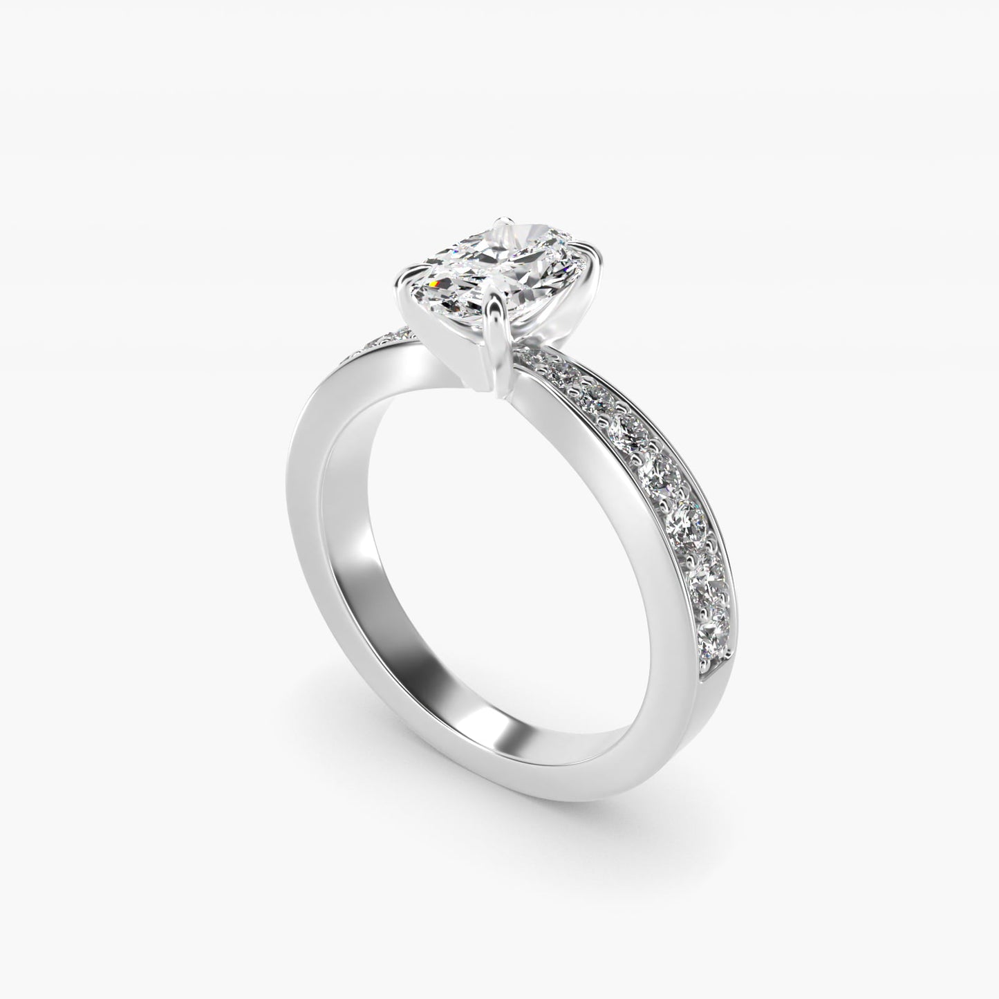 Perfect PavŽ Diamond Engagement Ring In 14K White Gold By James Allen - Oval Center