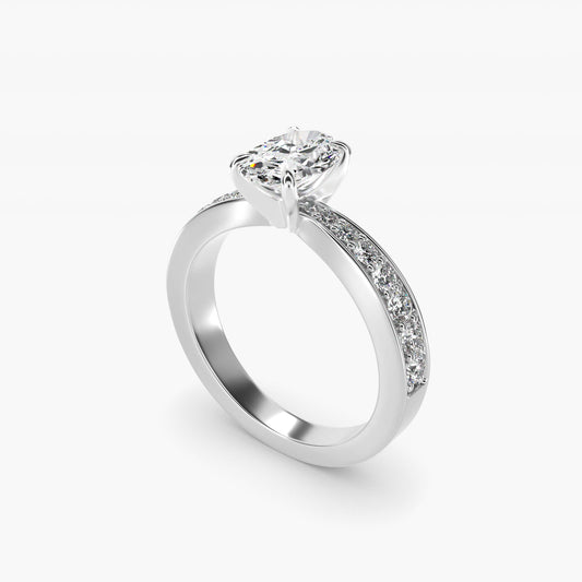 Perfect PavŽ Diamond Engagement Ring In 14K White Gold By James Allen - Oval Center