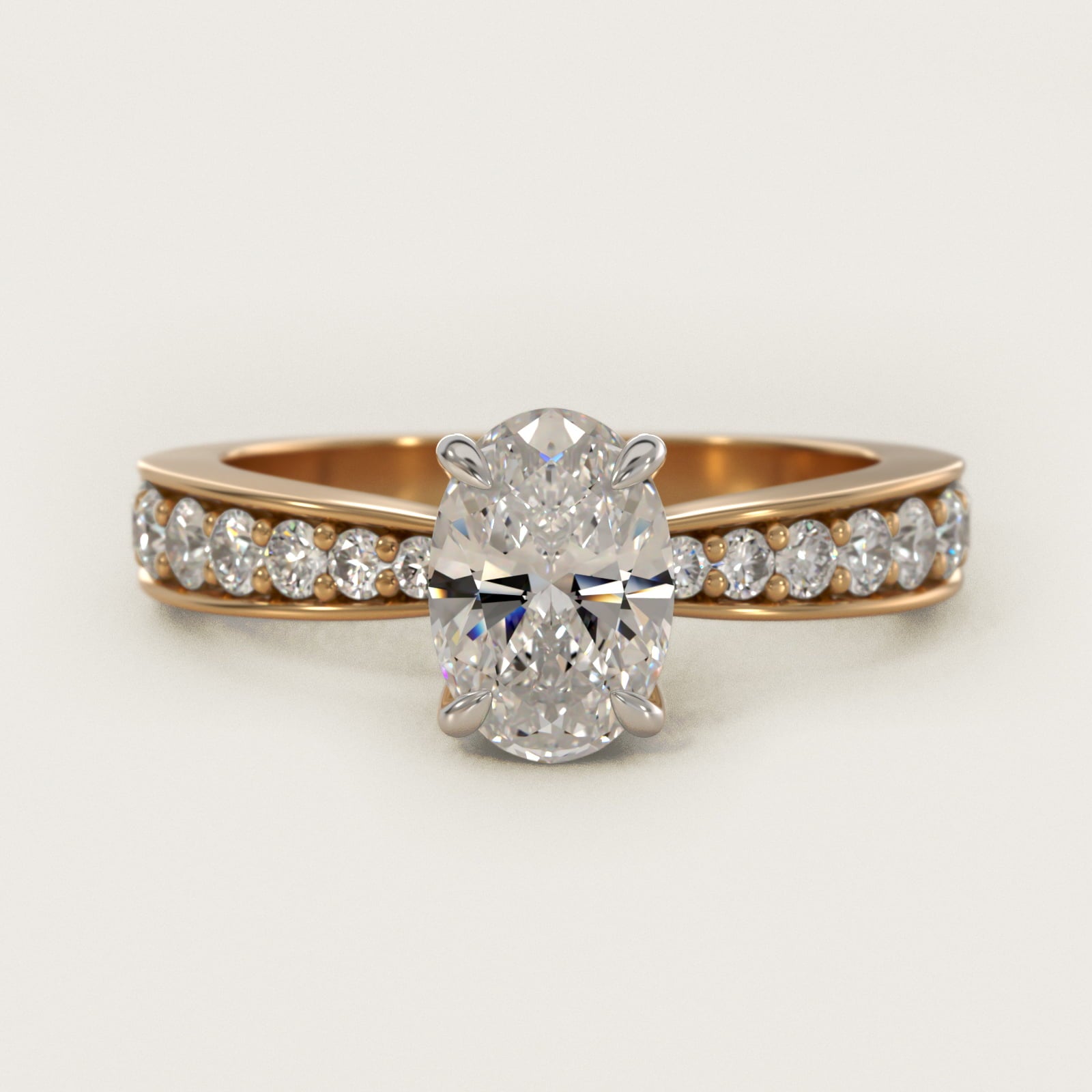 Perfect PavŽ Diamond Engagement Ring In 14K Yellow Gold By James Allen - Oval Center