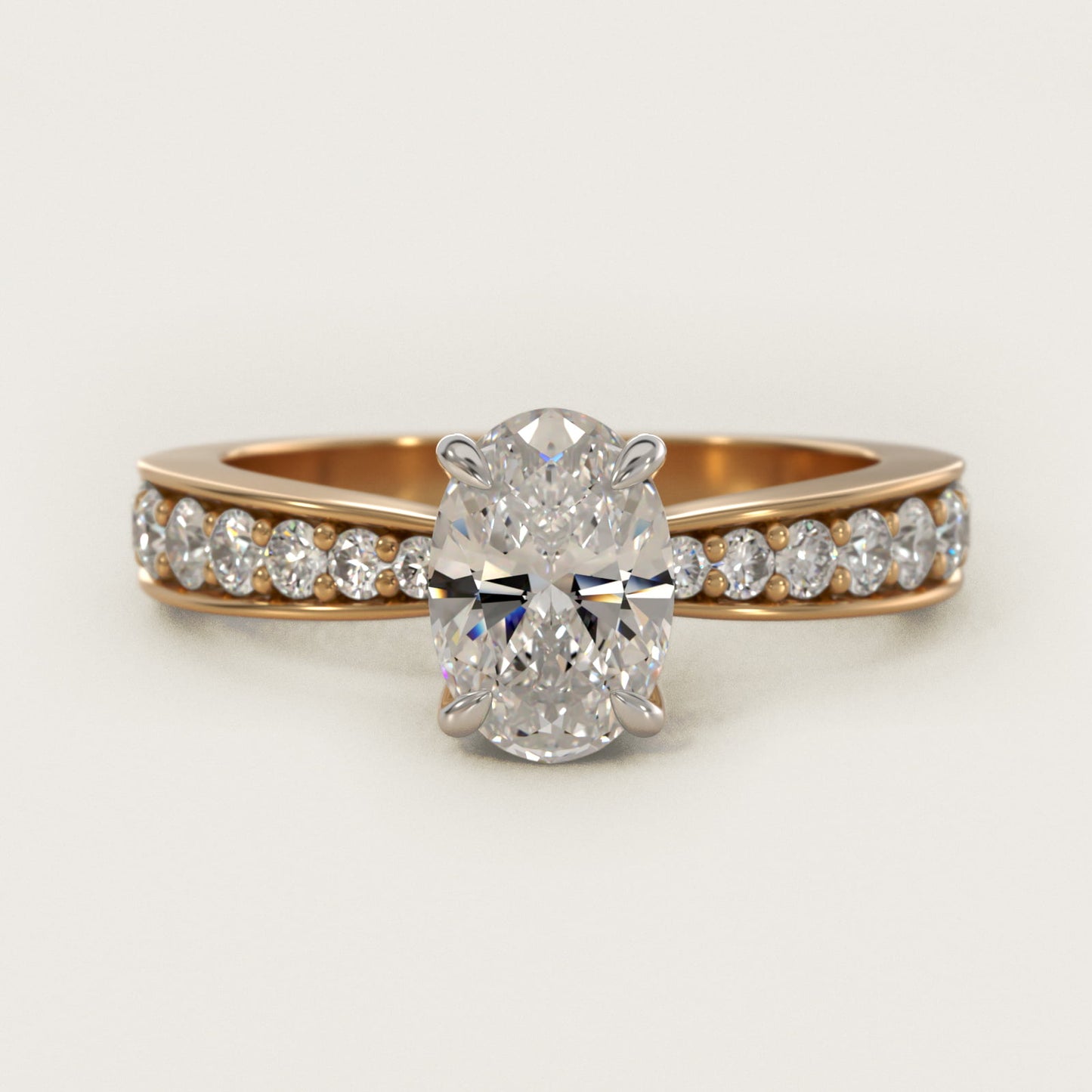 Perfect PavŽ Diamond Engagement Ring In 18k Yellow Gold By James Allen - Oval Center