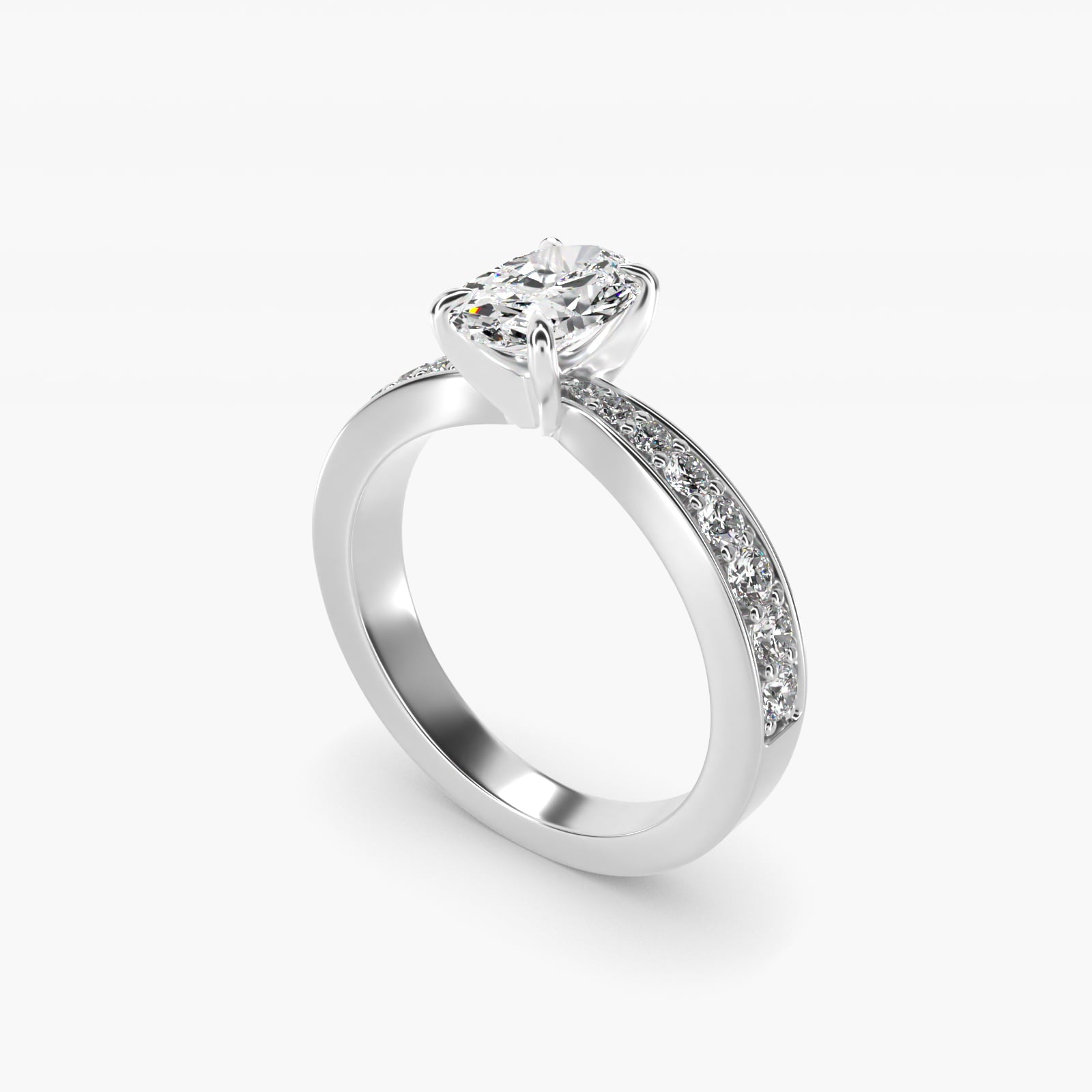 Perfect PavŽ Diamond Engagement Ring In Platinum By James Allen - Oval Center
