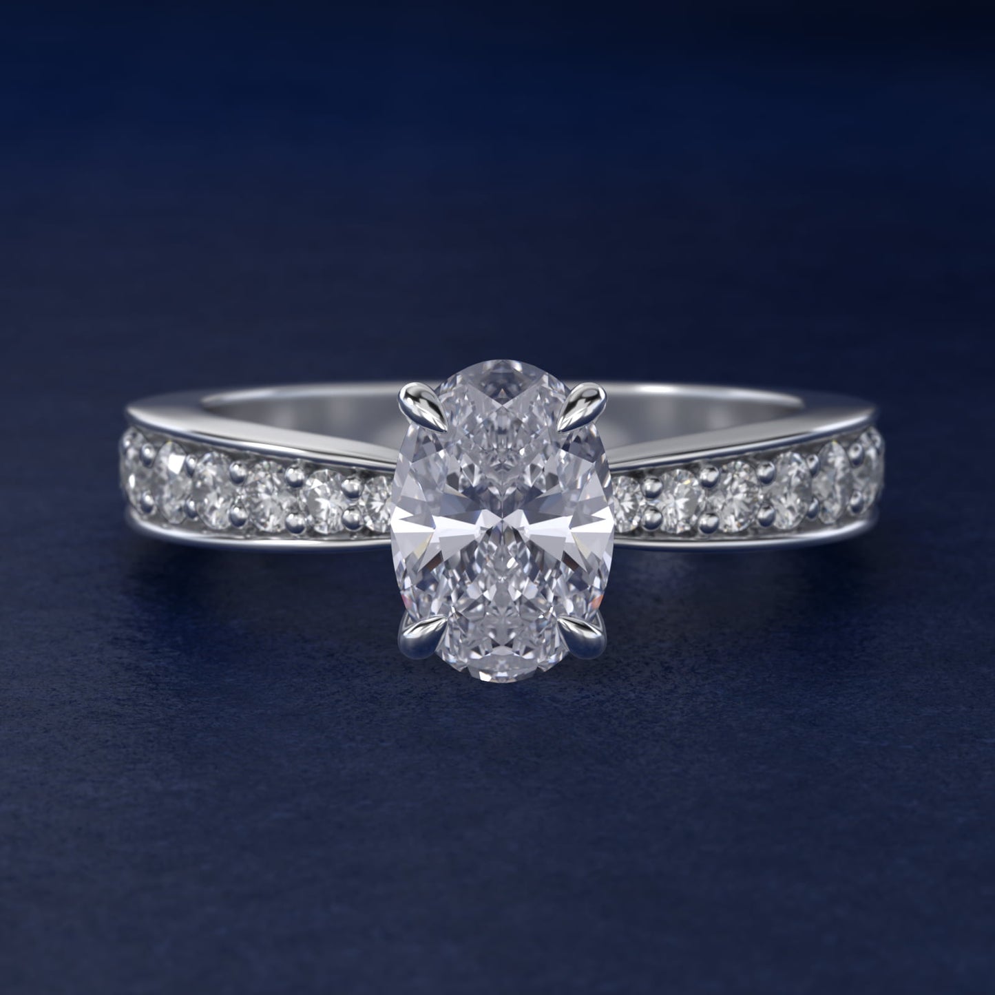 Perfect PavŽ Diamond Engagement Ring In Platinum By James Allen - Oval Center