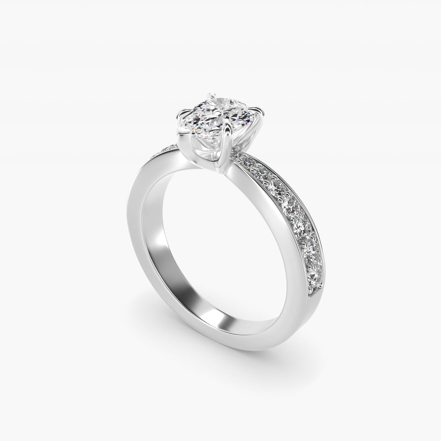 Perfect PavŽ Diamond Engagement Ring In 14K White Gold By James Allen - Pear Center