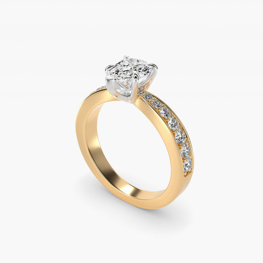 Perfect PavŽ Diamond Engagement Ring In 14K Yellow Gold By James Allen - Pear Center